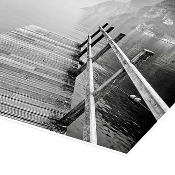 Posterlounge Poster Editors Choice, Holzbrücke am Gardasee in Italien, Badezimmer Maritim Fotografie