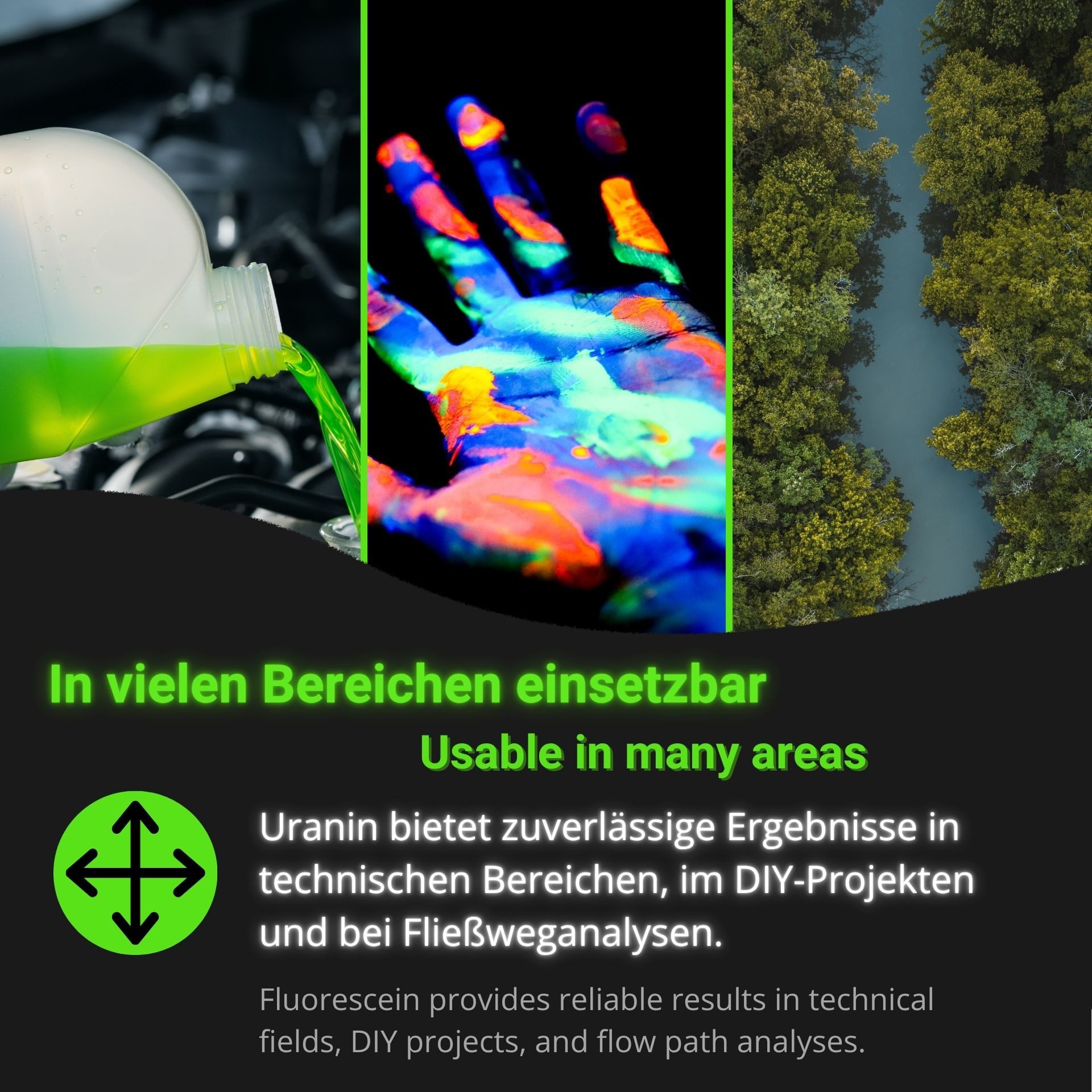 DistrEbution Dichtstoff Uranin 100g Fluorescein Pulver, Färbemittel für Leckortung – Bild 5 von 5