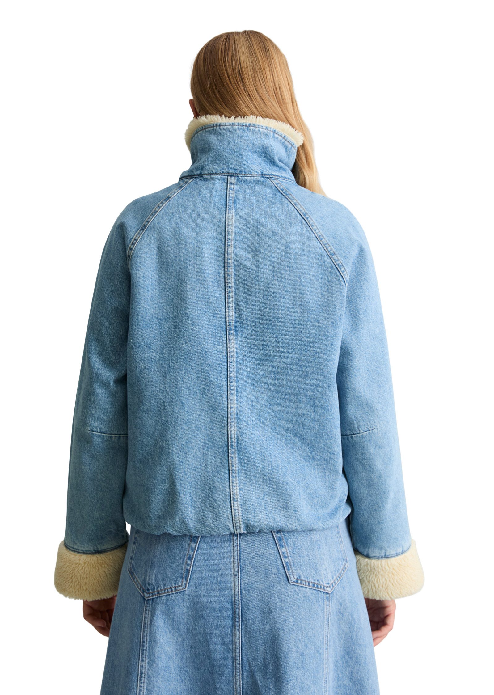 Marc O'Polo DENIM Jeansjacke mit Futter in Lammfell-Optik – Bild 3 von 5