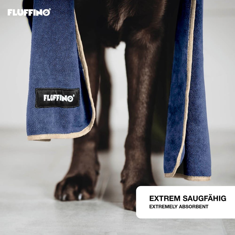 FLUFFINO® Hundehandtuch Badehandtuch für Hunde & Katzen Mikrofaser – 4er-Pack, hohe Saugfähigkeit Reinigung Fell schnell trockend Badehandtuch