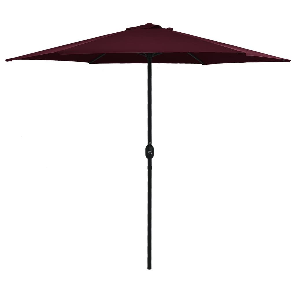 vidaXL Sonnenschirm Sonnenschirm mit Aluminium-Mast 270x246 cm Bordeauxrot