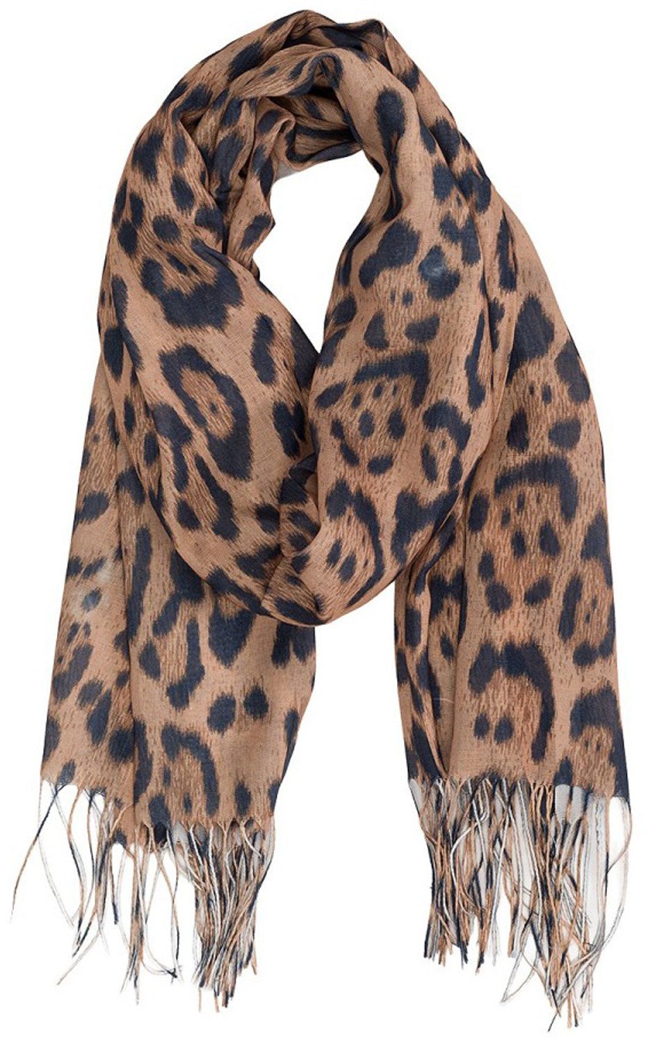 chic4home Schal Color Flow, (1-St. 1-teilig), sommerlicher Damen Schal mit Raubtiermuster