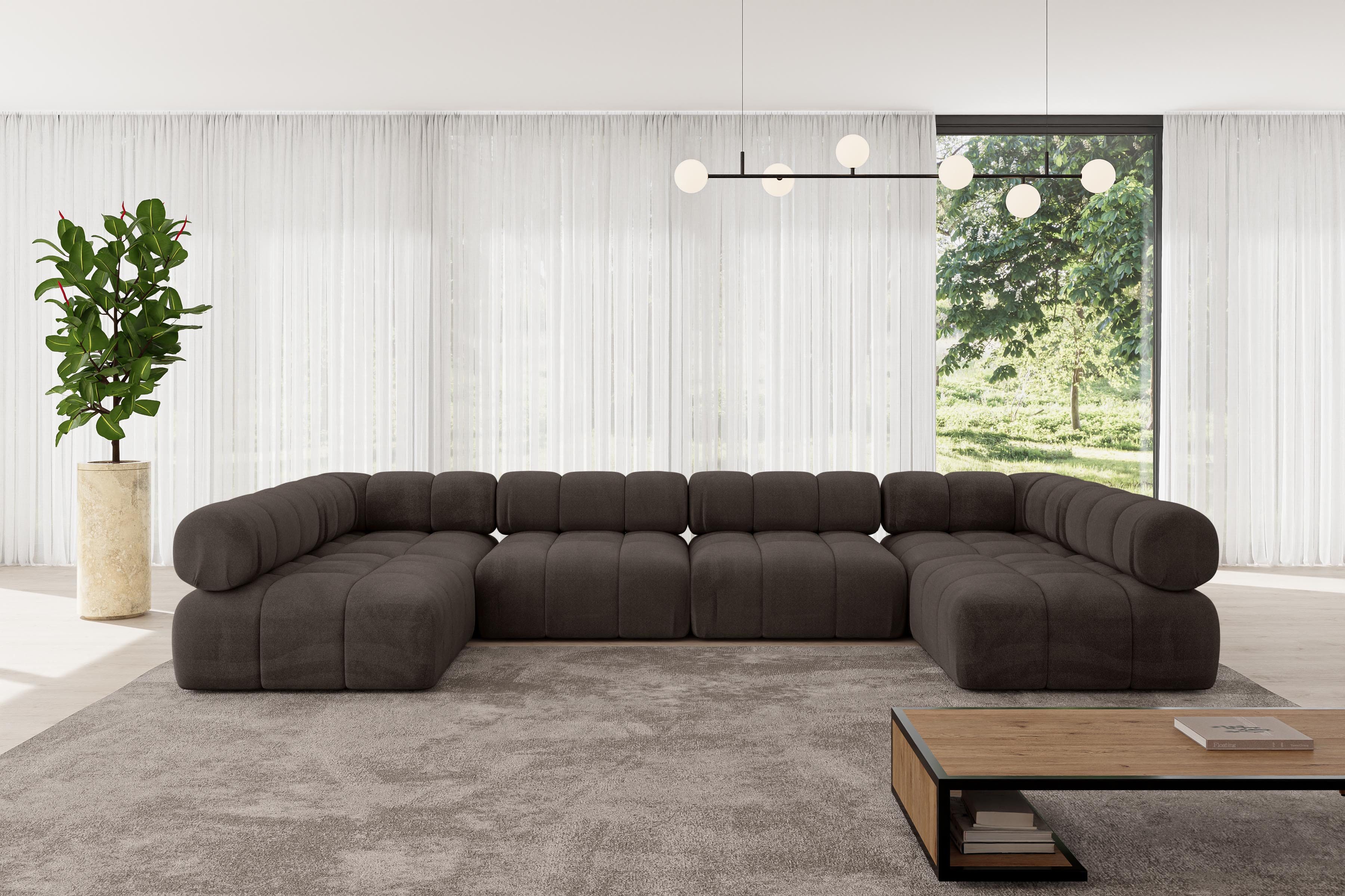 ALTDECOR Wohnlandschaft Garvo-U2, Corner Sofa U-Form Vielseitige Sofa Wohnlandschaft Wohnzimmer, Sofa Praktische Bequeme Funktionsecke Couch L-Form Eckcouch