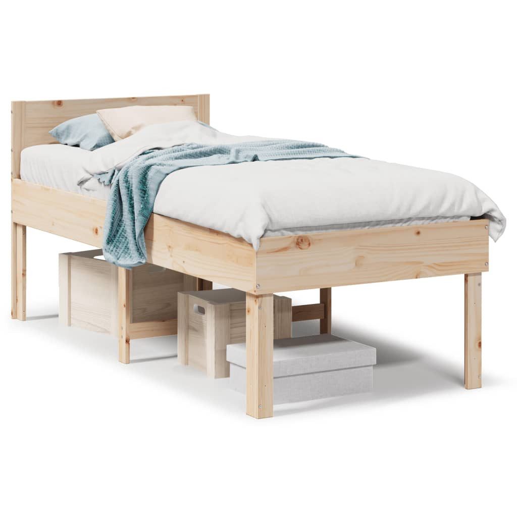 vidaXL Bett Massivholzbett ohne Matratze 75x190 cm Kiefernholz günstig online kaufen