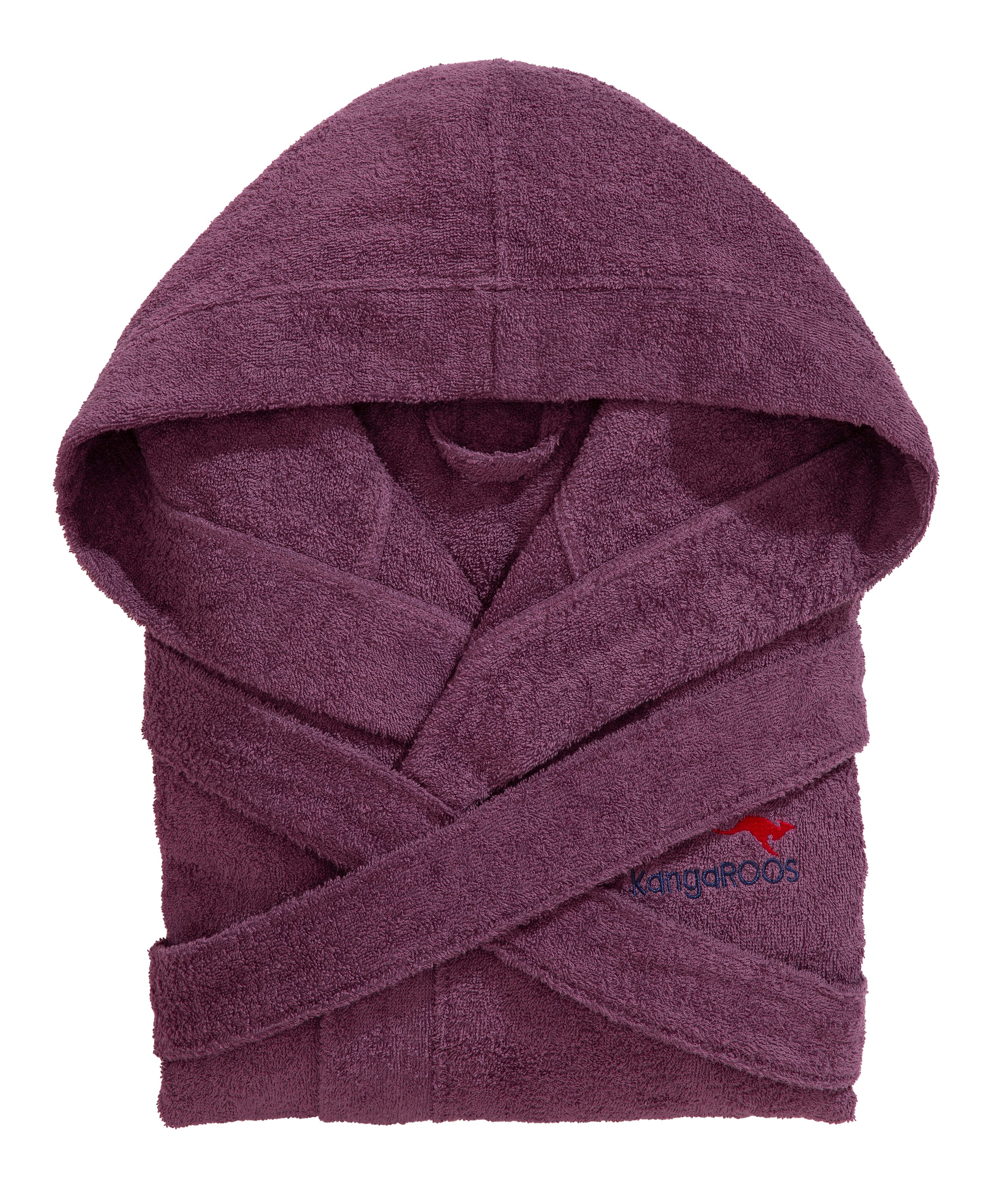 KangaROOS Unisex-Bademantel Cassidy, für Damen & Herren, Standardlänge & Überlänge, Langform, Walkfrottee, Kapuze, Gürtel, mit Taschen, Männer und Frauen, Baumw – Bild 4 von 5