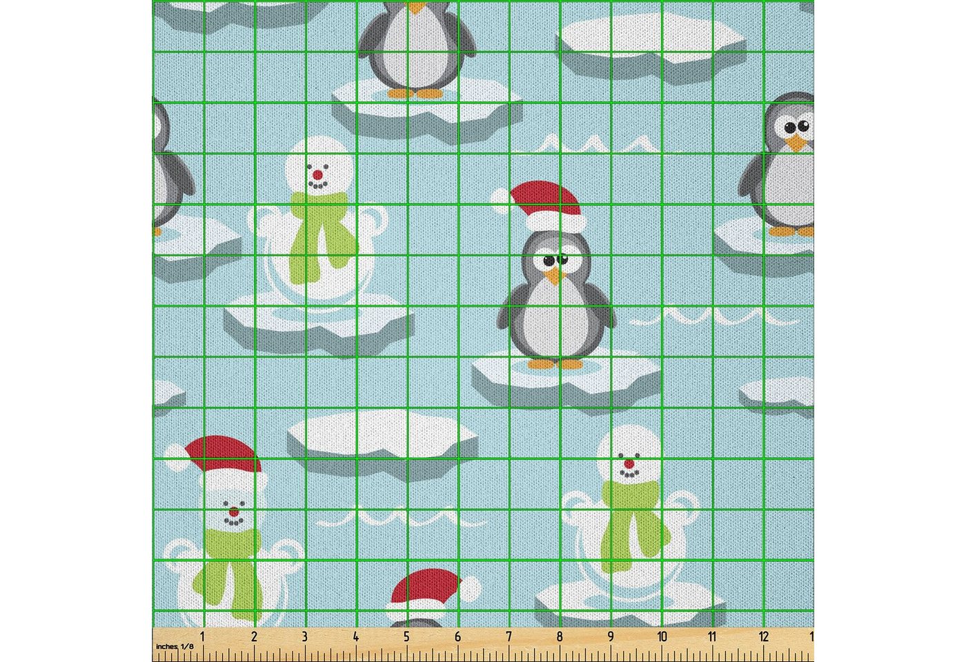 Thumbnail - Abakuhaus Stoff DIY Bastler Stoff für Dekorationszwecke, Lustig Penguin Snowman Eisscholle