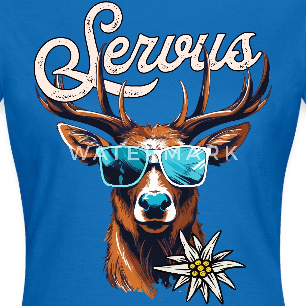 Spreadshirt T-Shirt Servus Hirsch Mit Sonnenbrille Oktoberfest Frauen T-Shirt (1-tlg) Slim Fit, fällt klein aus