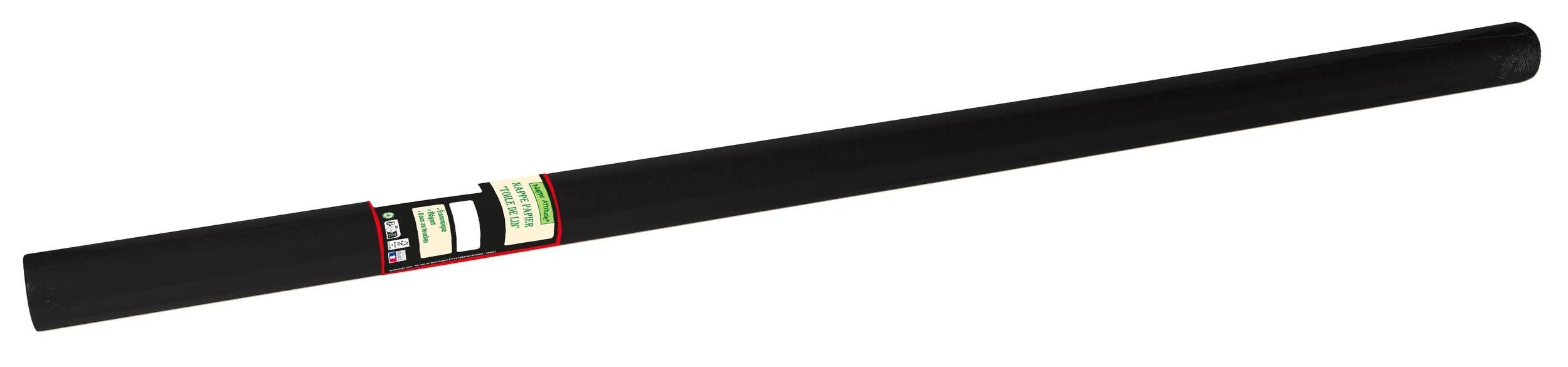 PROnappe Tischband 16x Tischdecke Rolle, geprägt, Leineneffekt 6x1,18m Schwarz RG360634I