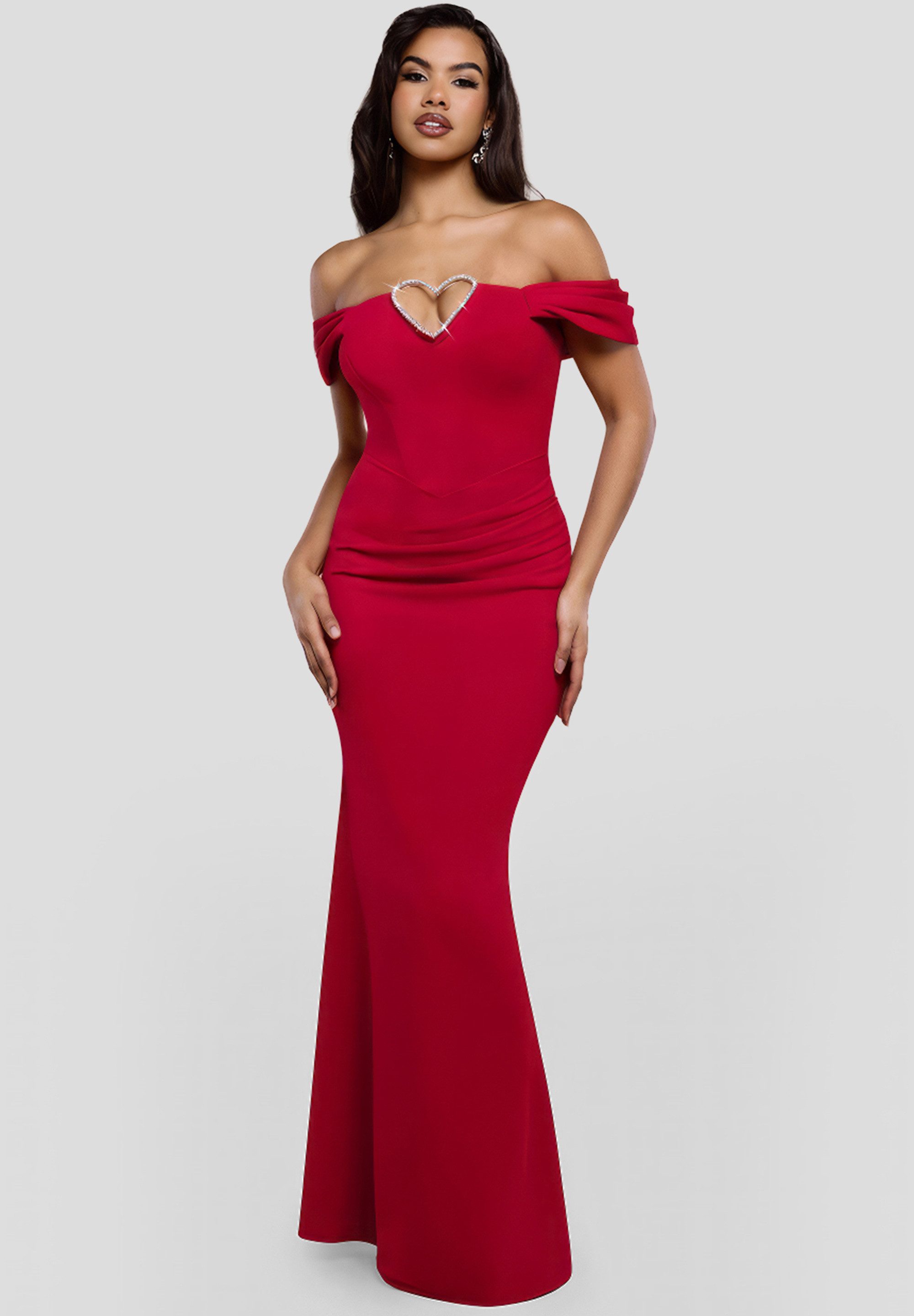 Maxikleid Diamante Heart Trim Evening Maxi Dress