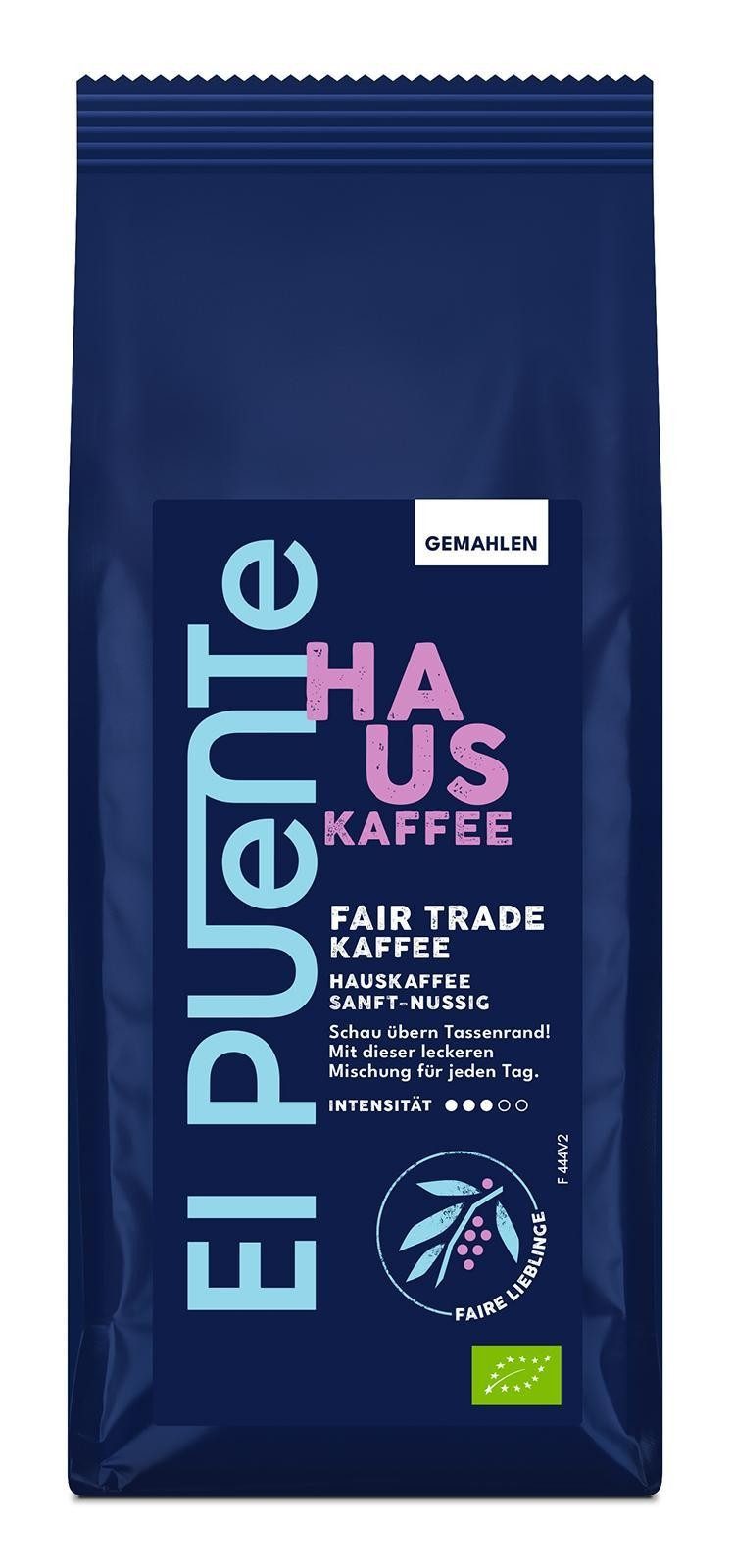 El Puente Kaffee El Puente Hauskaffee - Bio-Kaffee gemahlen 250 g, Fair Trade, Vegan, Handmade