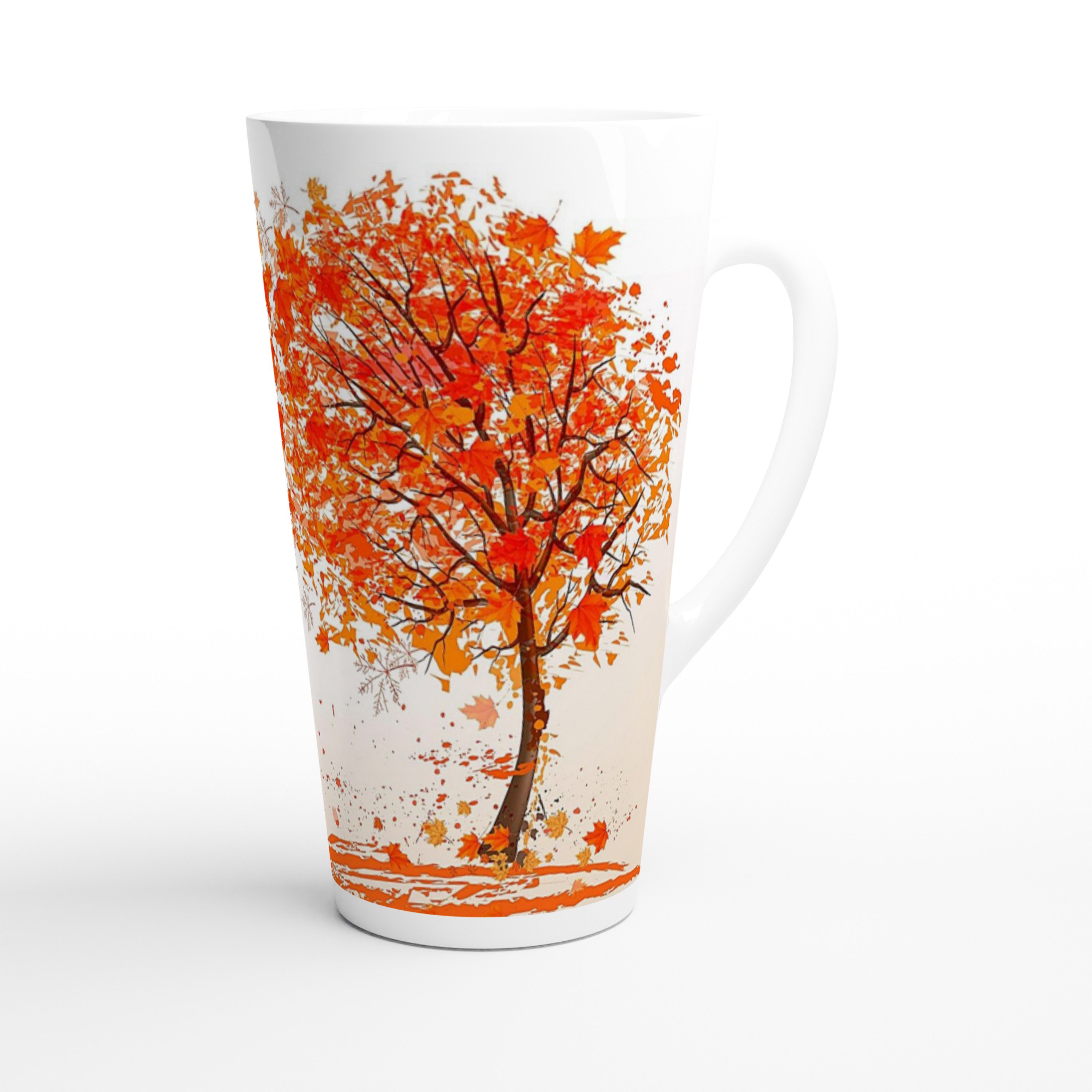 Alltagszauber Latte-Macchiato-Tasse - Jumbo-Becher HERBSTLAUB, Keramik, extra groß, für ca. 500ml Inhalt