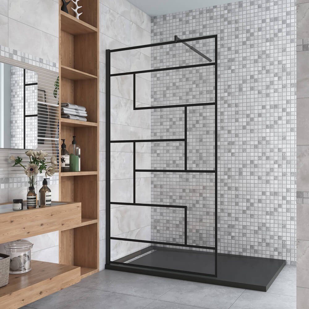 duschspa Duschwand 200cm Duschtrennwand Walk in Dusche Duschwand Glaswand 8mm Nano Glas, Einscheibensicherheitsglas, Sicherheitsglas, (Set), Glas