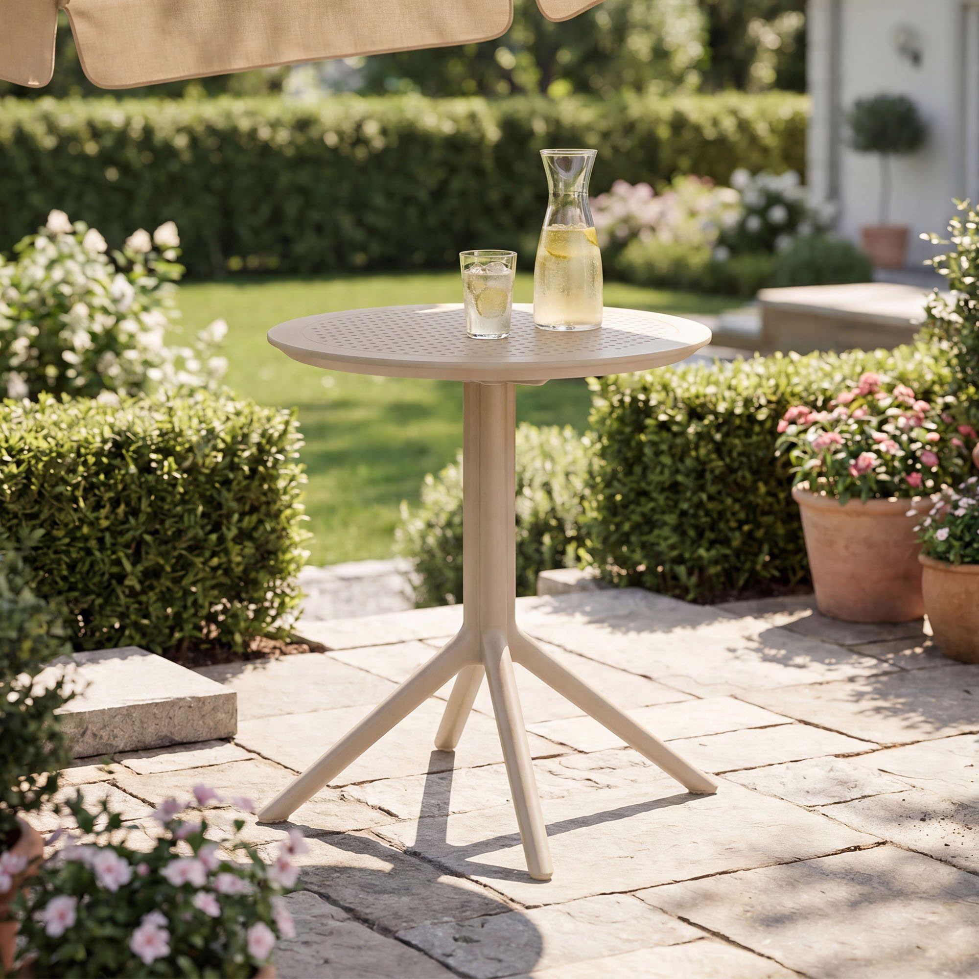 furnicato Gartentisch Klapptisch Sky 60x60x74 cm taupe (1-St)