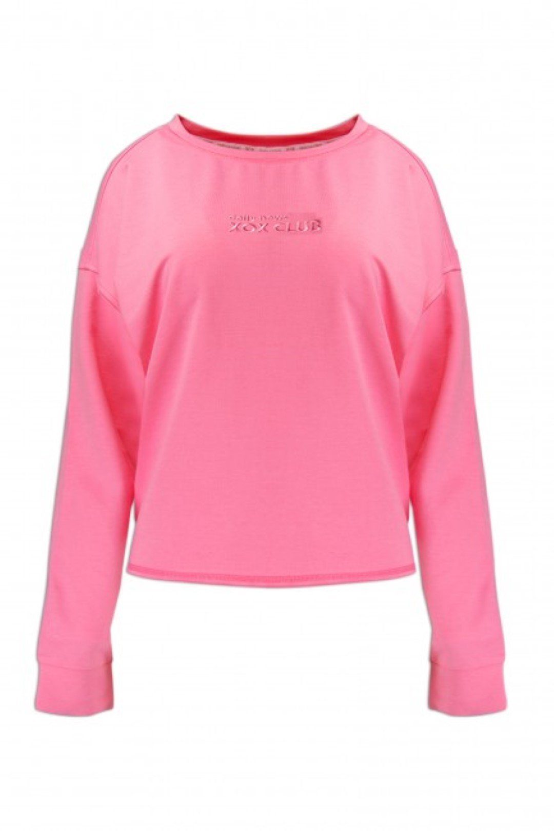 XOX Hoodie XOX Damenmode Oberteil, Shirt, pink Ausschnitt, Trade, Sweatshirt Fair U-Boot Longsleeve, 