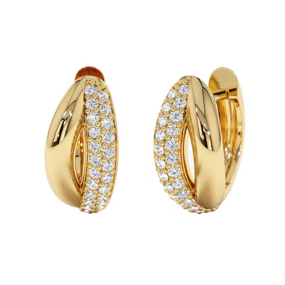 ROUGEMONT Paar Creolen Damen Creolen Ohrringe minimalistisches Design 925 Sterling Silber, 925 Sterling Silber