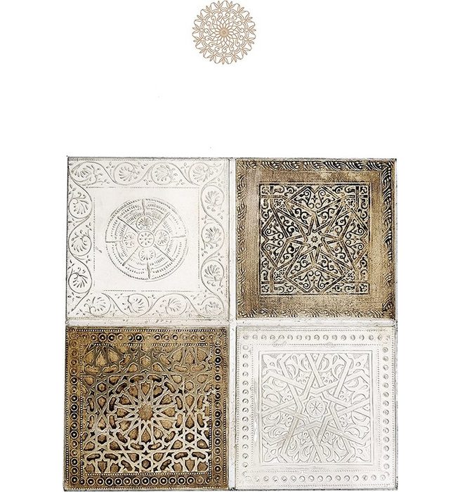Marrakesch Orient & Mediterran Interior Wandpaneel Orientalisches Wandpaneel Sahra -2- Wandbild Wanddeko (1-tlg) Handarbeit