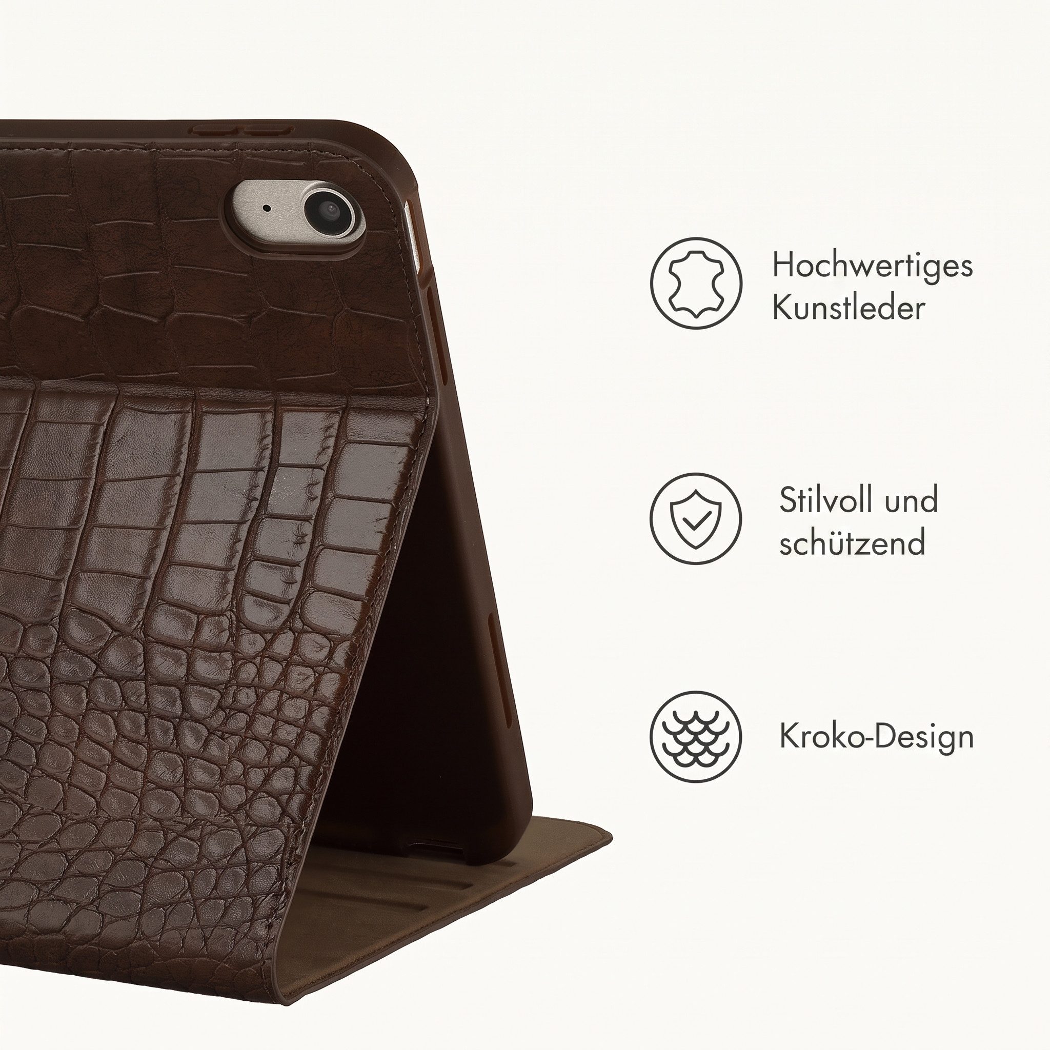 Selencia Tablet-Mappe Selencia Croco Klaphülle Apple iPad 11 (2025) 11 Zoll A16 / iPad 10 (2 – Bild 3 von 5