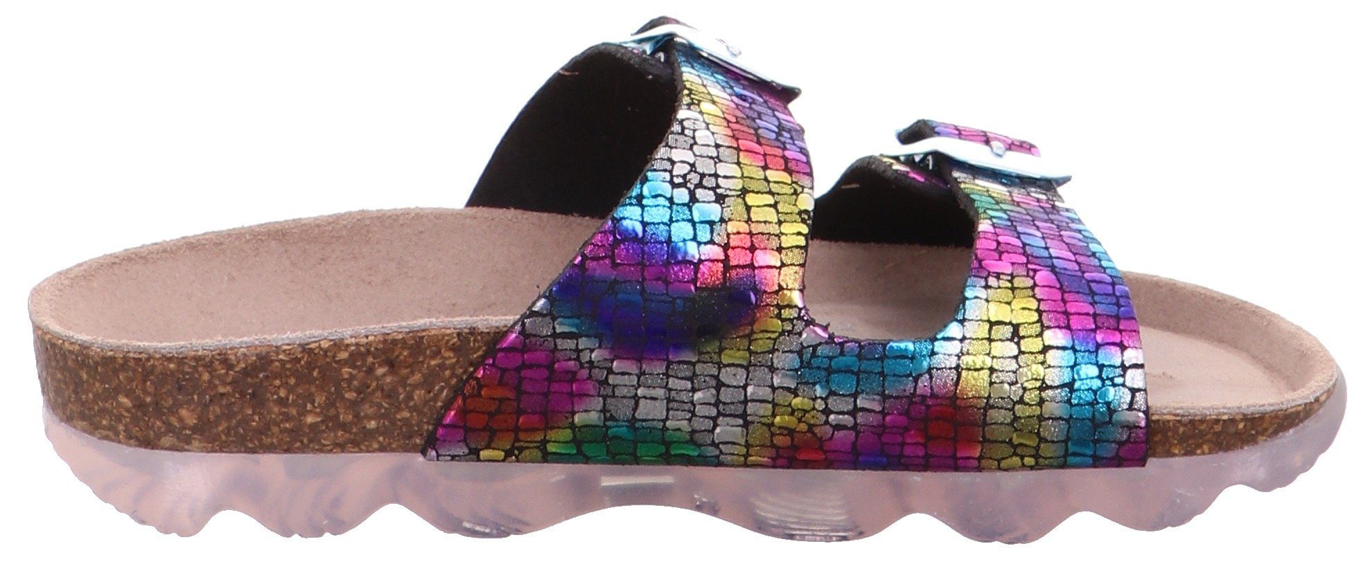 Schuhe Sandalen Superfit JELLIES mit WMS Schuhweiten-Mess-System Pantolette im glitzernden Regenbogen-Look