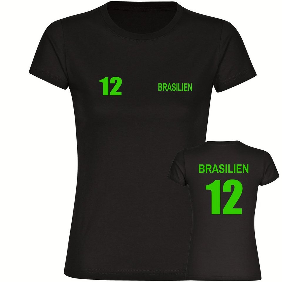 multifanshop T-Shirt Damen Brasilien - Trikot 12 - Frauen