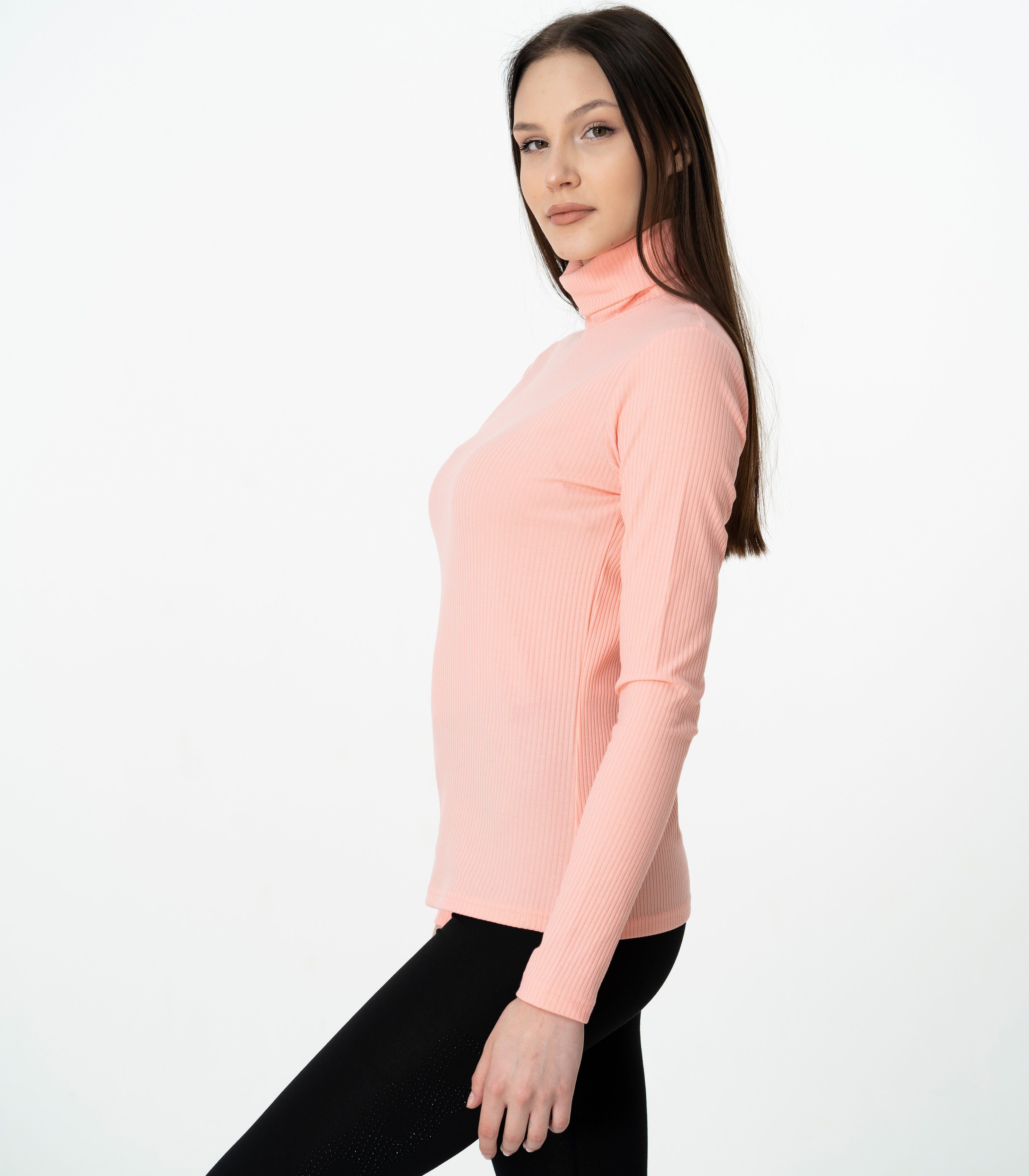 Mellice Rollkragen mit Langarm Rosa Rollkragenshirt Damen Shirt