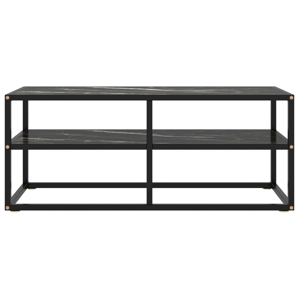 Schwarzer cm black Glas Marmor-Optik mit TV-Schrank (1-St) marble TV-Schrank 100x40x40 Schwarz vidaXL