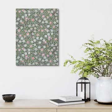 Posterlounge Leinwandbild William Morris, Kleine rosa und weiße Blumen, Wohnzimmer Orientalisches Flair Grafikdesign