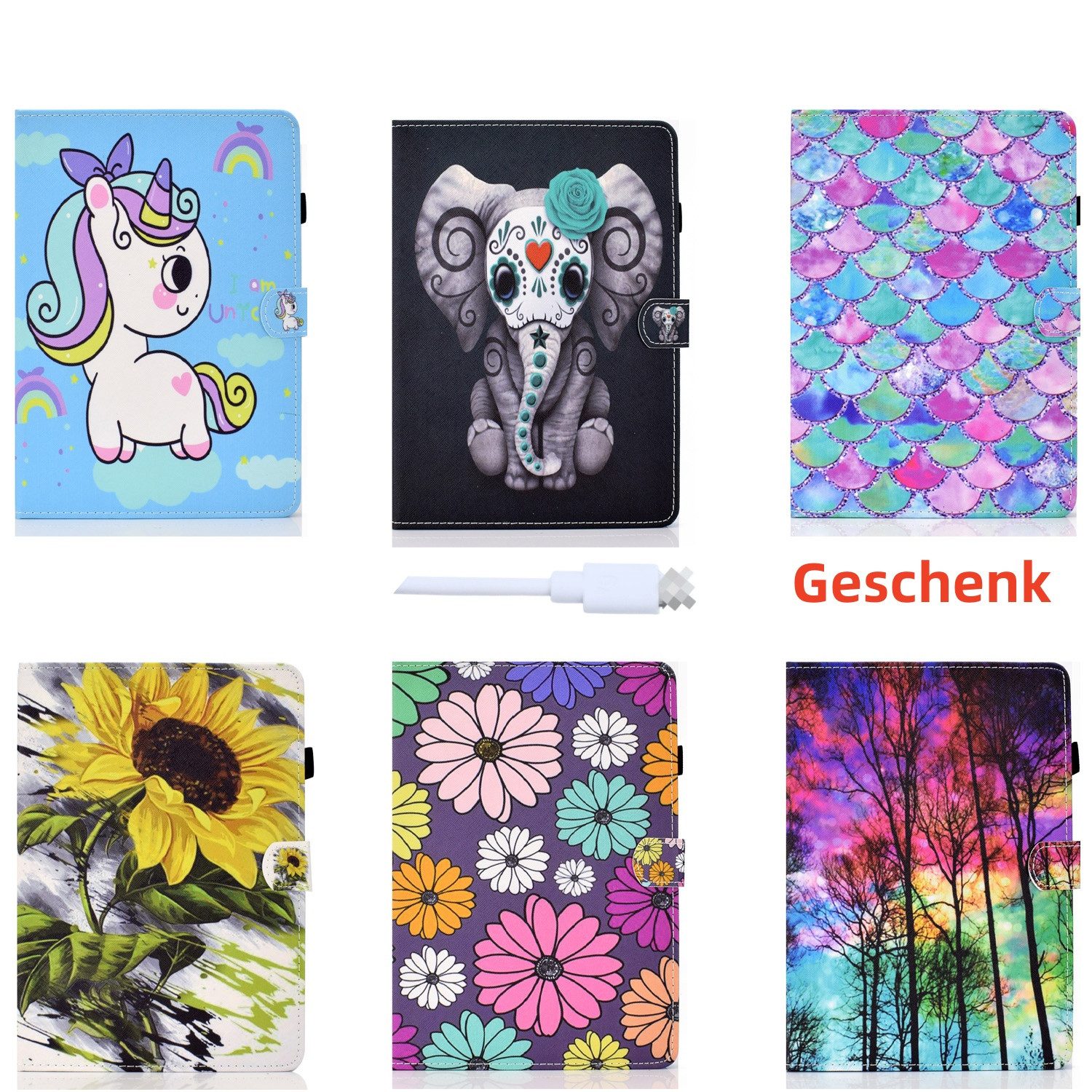 trends for living Tablet-Hülle Leder Cover Etui Hülle Case Tasche Für iPad Schnalle Stifthülle