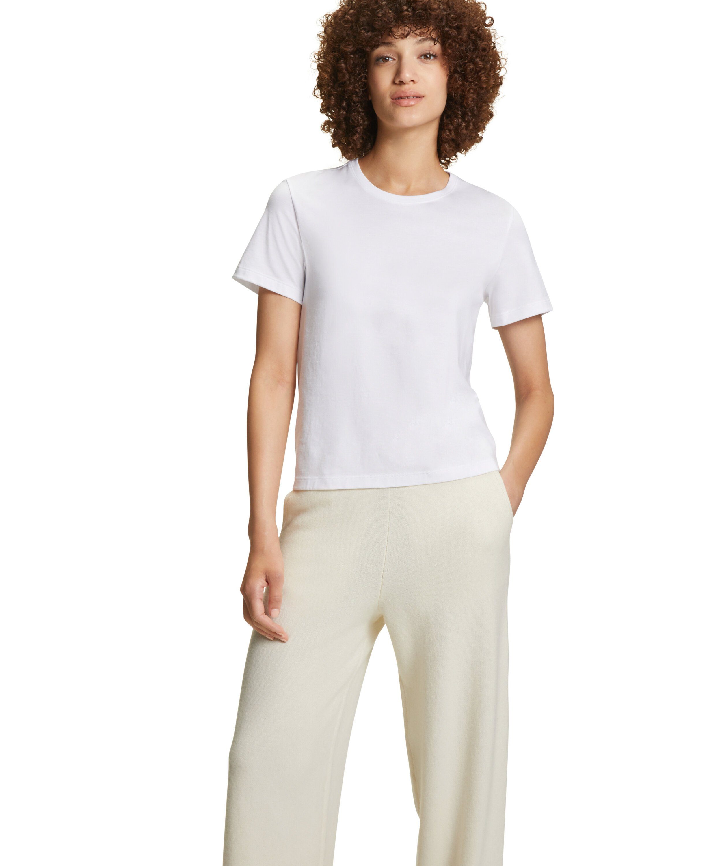 Pima-Baumwolle aus T-Shirt white (1-tlg) FALKE (2000) hochwertiger