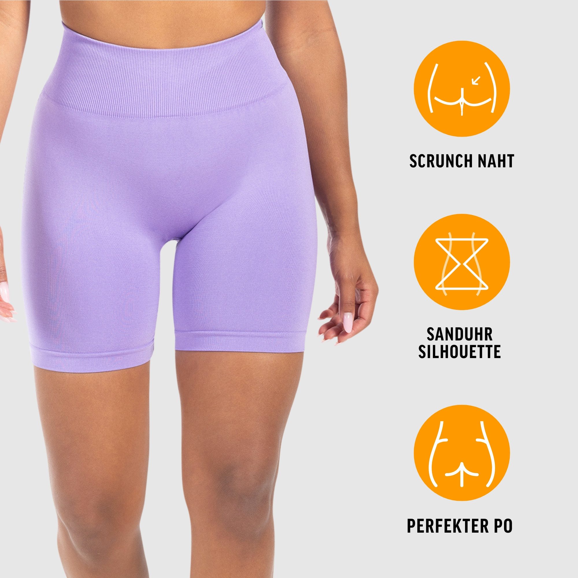Smilodox Shorts Amaze Scrunch, Blickdichte Radlerhose mit Unsichtbarer Scrunch-Effekt High Waist Squatproof Scrunch Shorts-Leggings Seamless Sport Fitness