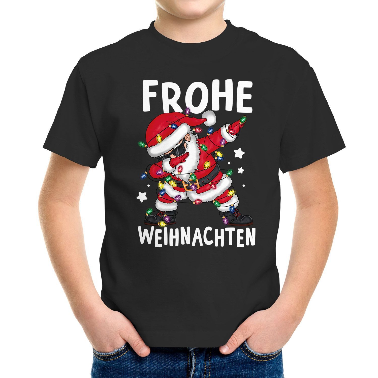 Print-Shirt Kinder T-Shirt Frohe Weihnachten Santa Dab Lustig Weihnachtsoutfit