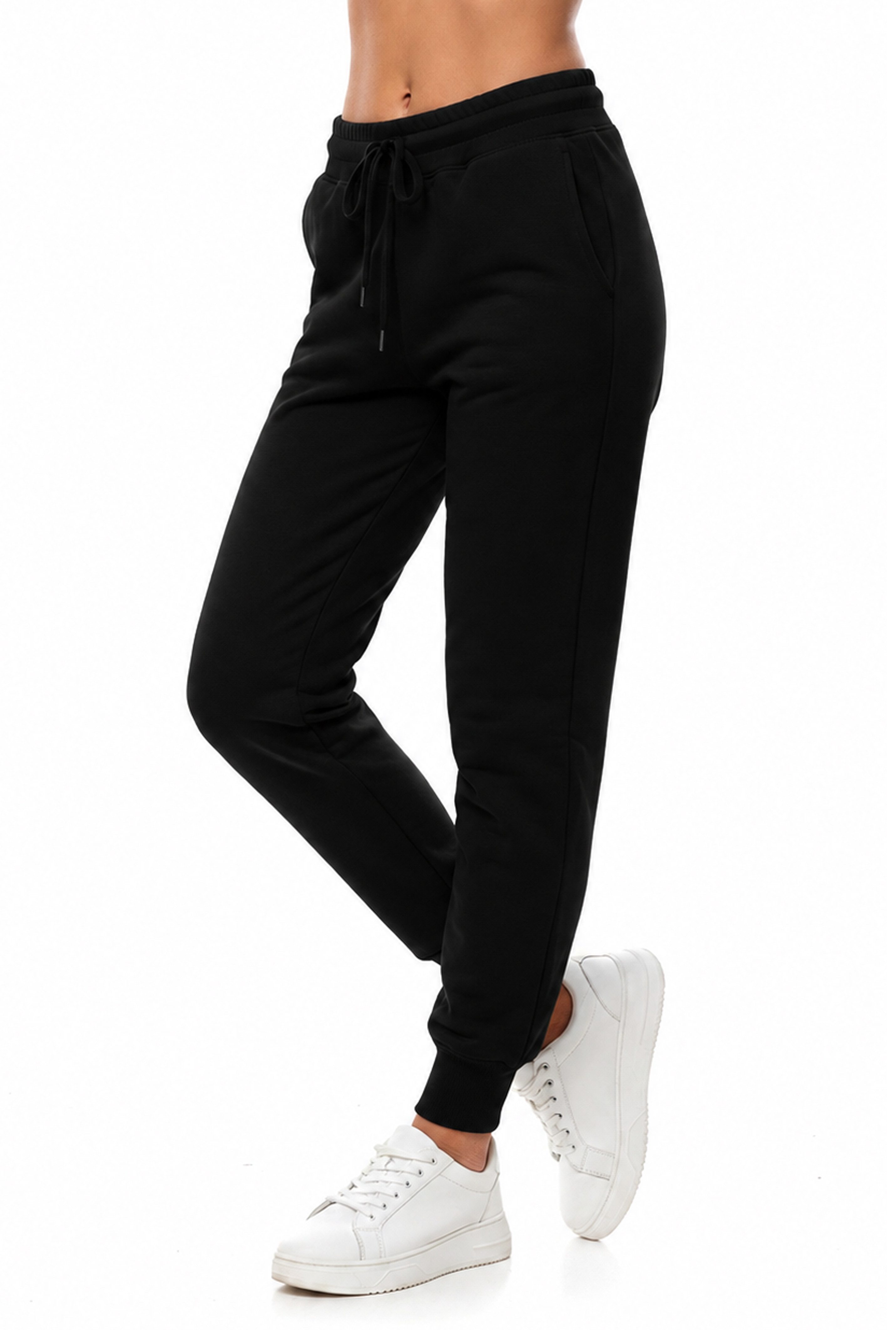 Banco Sporthose Damen Jogginghose mit Kordelzug und Seitentaschen Basic mit elastischem Bund