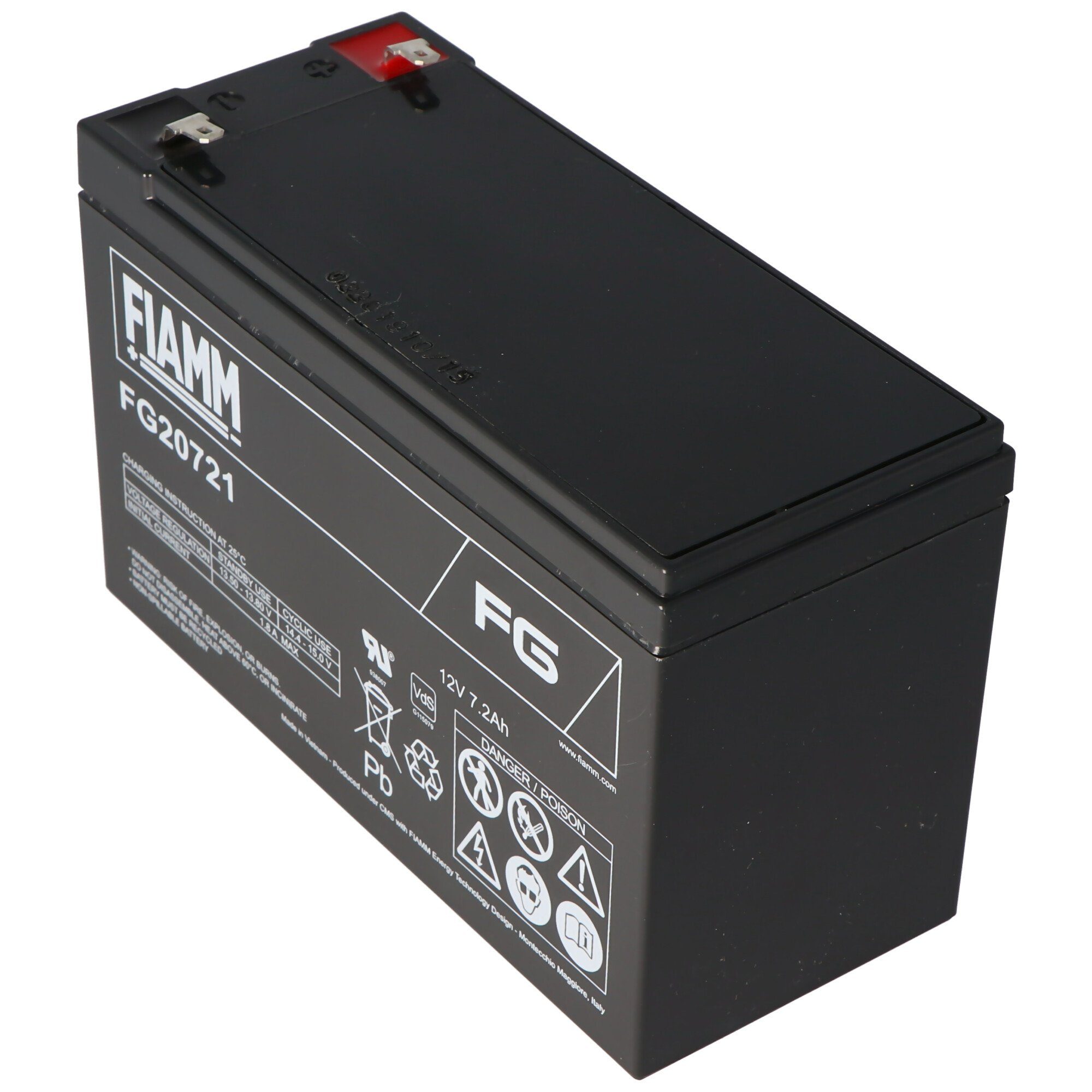 Fiamm Fiamm FG20721 Akku 12 Volt, 7,2Ah mit 4,8mm Steckkontakte Akku 7200 mAh (12,0 V)