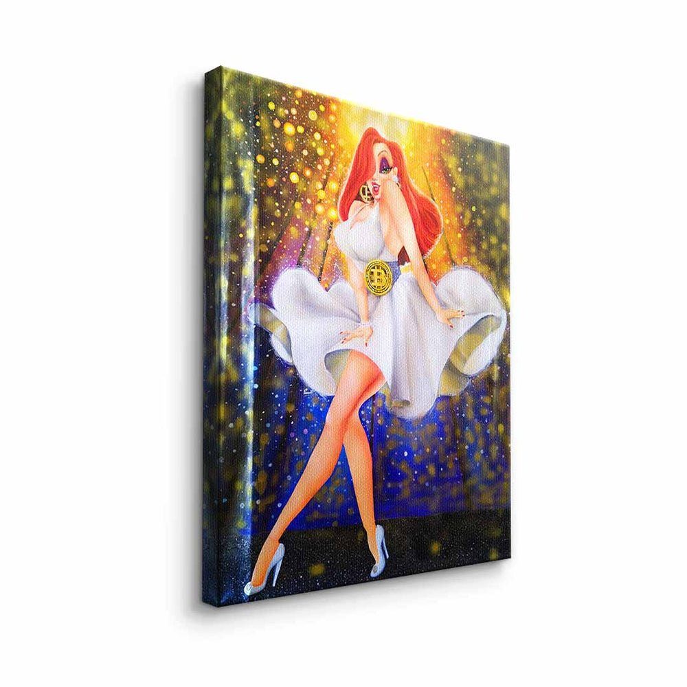 DOTCOMCANVAS® Leinwandbild, Premium Motivationsbild by we White Pamelyi goldener Gold dream - designed - In Rahmen