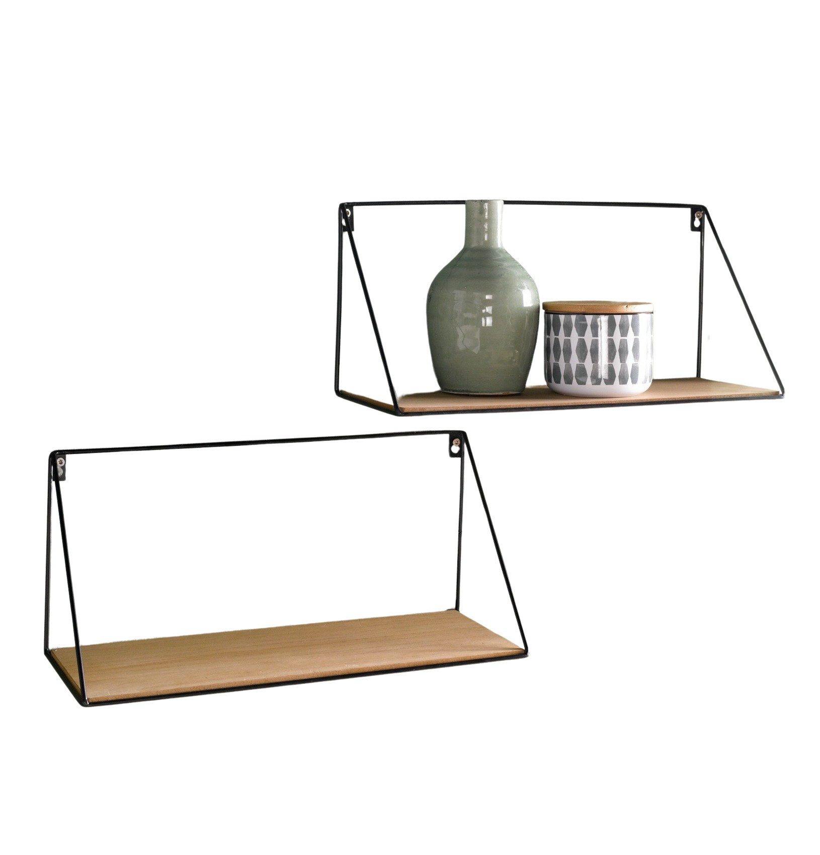 Dekoleidenschaft Wandregal "Puro" aus Holz MDF mit Wandhalter aus Metall sc günstig online kaufen