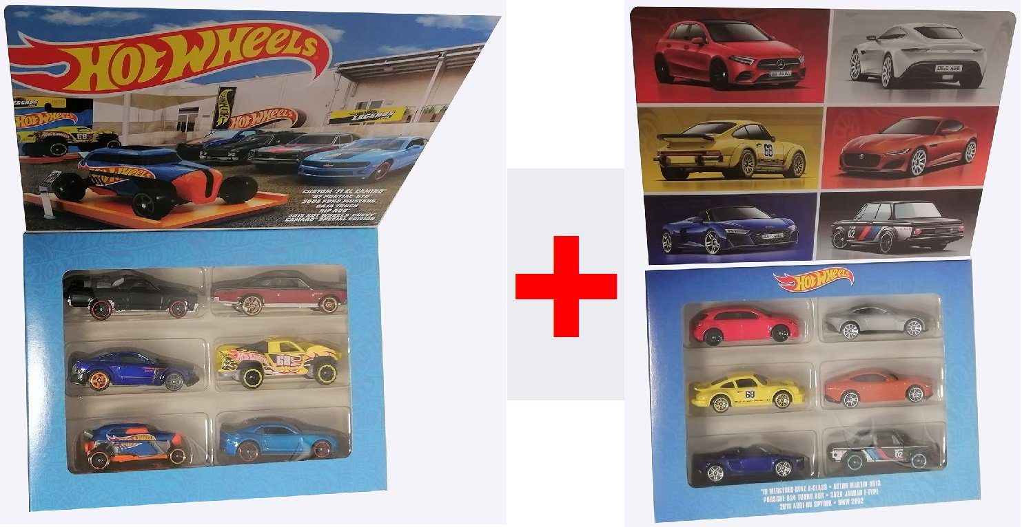 Mattel® Spielzeug-Auto Mattel Hot Wheels 2 x 6er-Pack HLK50 mit Pontiac, Camaro, Ford Mustang, (2 x 6er-Pack mit 12 Automodelle)