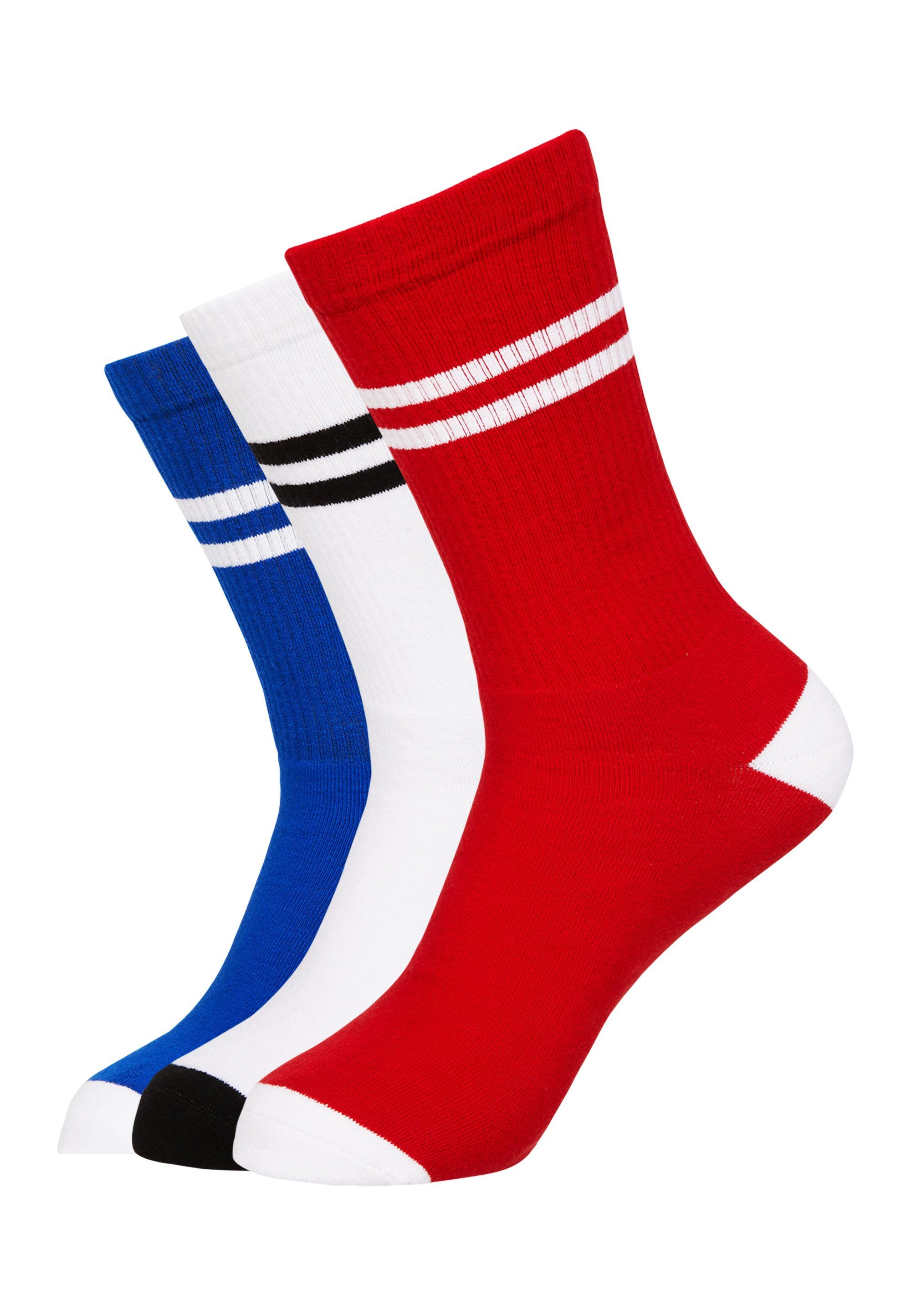 mehrfarbig (3-Paar) rot, kräftigen Farben Socken WHATS - THE RACKET CLASSIC in Mxthersocker