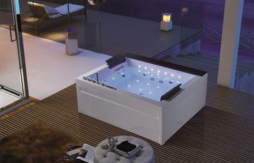 JVmoebel Whirlpool-Badewanne Whirlpool Badewanne 2 Personen Wanne Led Beleuchtung Hydrotherapie, (1-tlg), Made in Europa