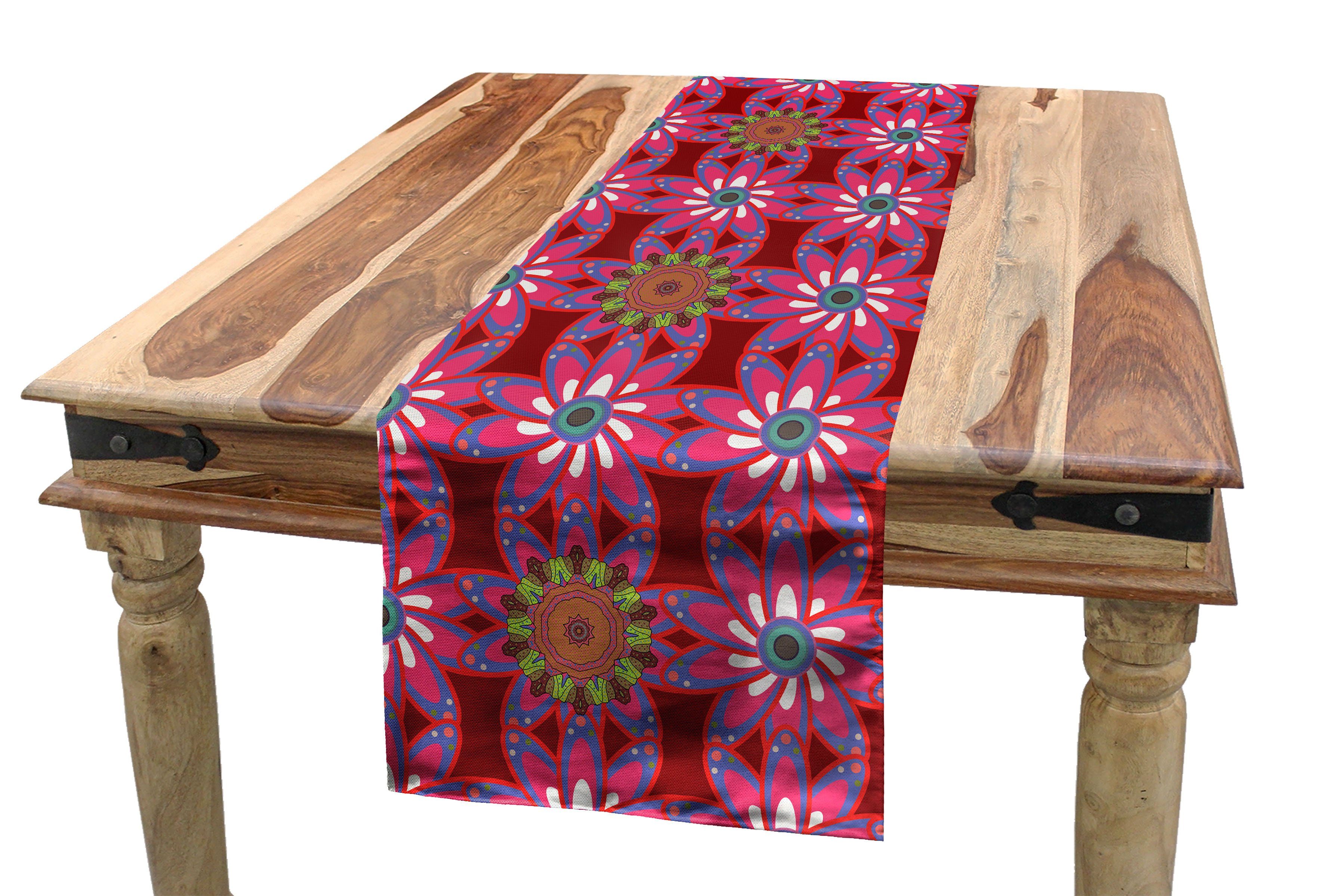 Abakuhaus Tischläufer Esszimmer Küche Rechteckiger Dekorativer Tischläufer, Ethnisch Persian Motley Blumen