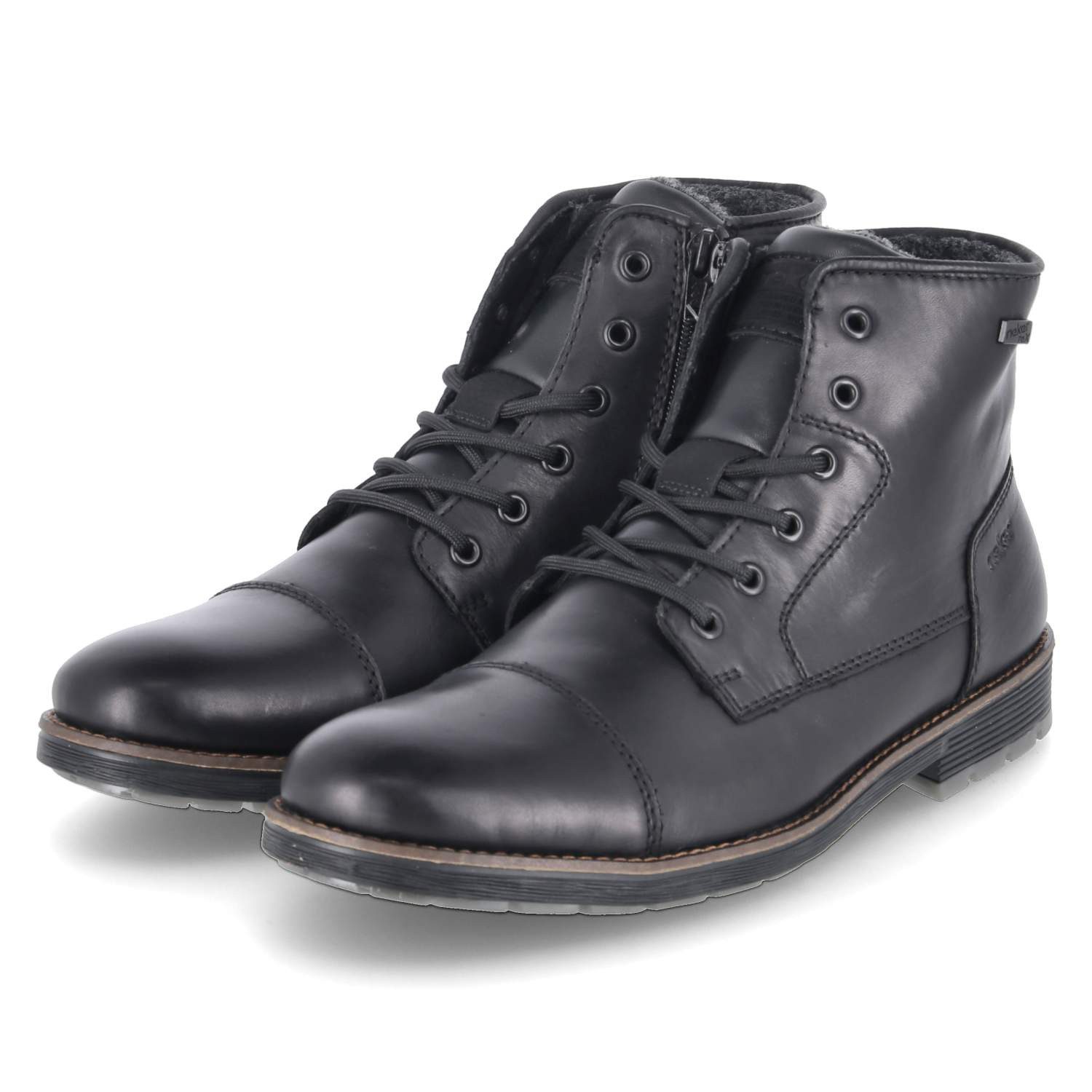 Rieker Rieker F4546-00 Herren Glattleder schwarz Schnürstiefel günstig online kaufen