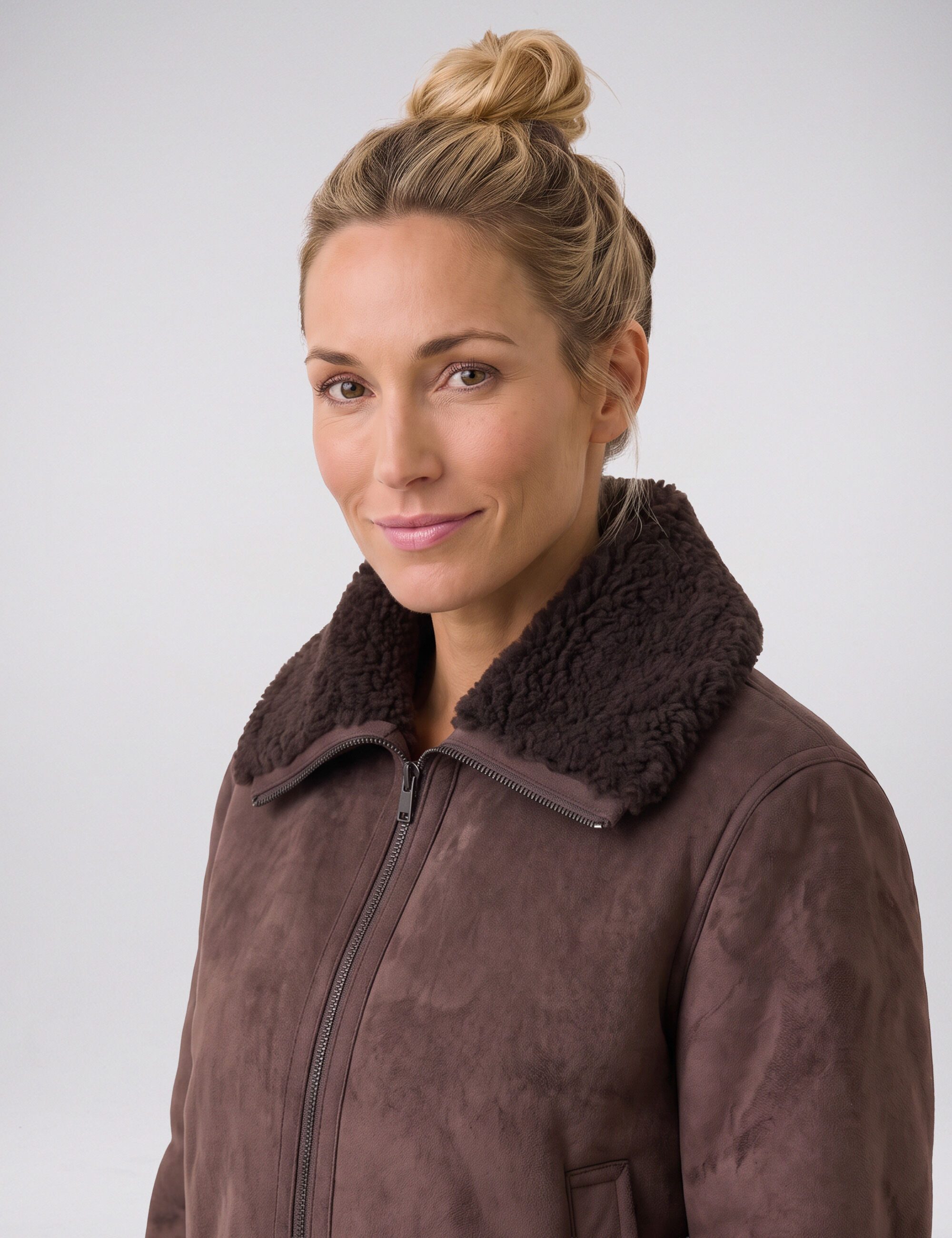 No.1 COMO Bomberjacke CLEVELAND Mit Teddyfellkragen – Bild 4 von 4