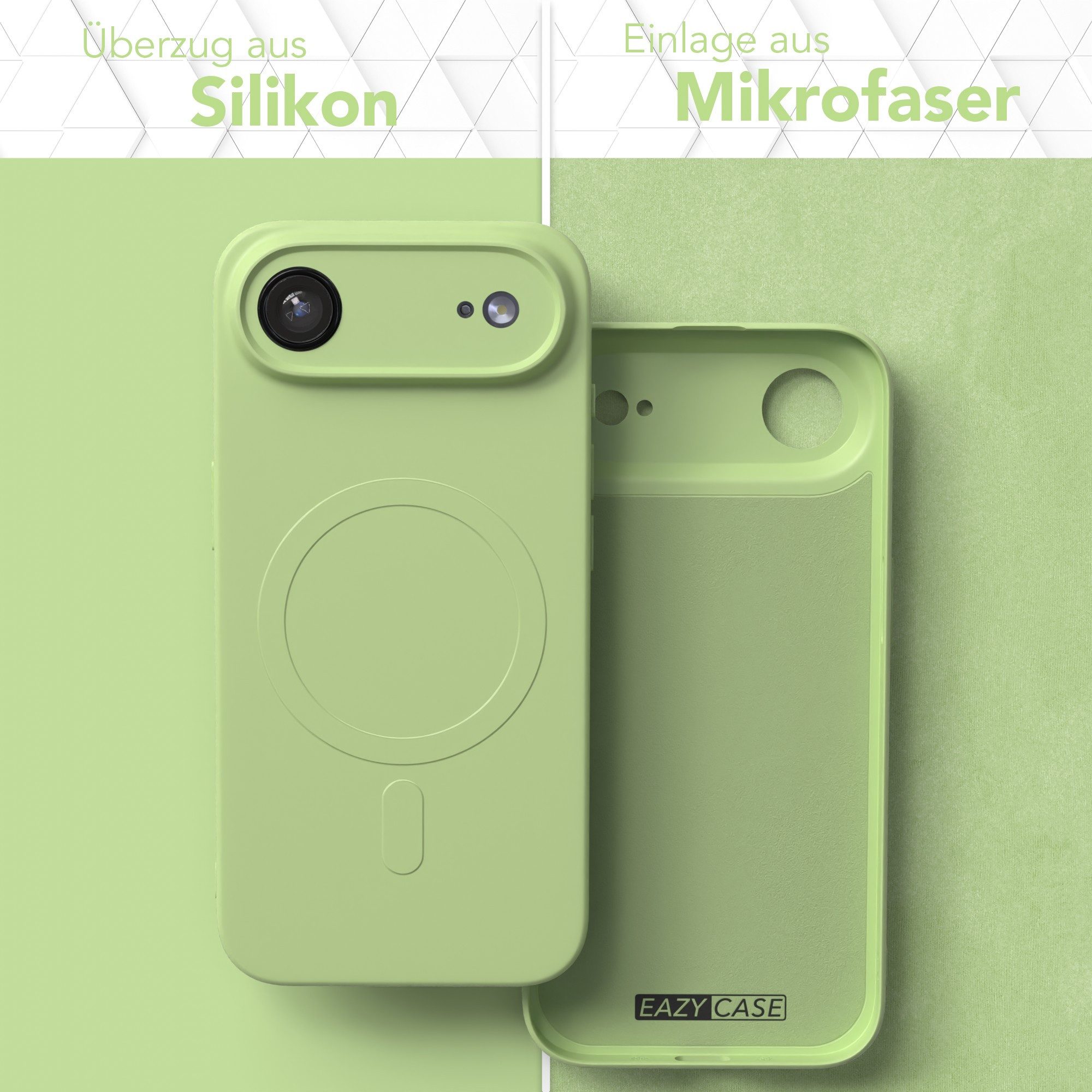 EAZY CASE Handyhülle für Apple iPhone Air Hülle Silikon 6,5 Zoll, Schutzhülle MagSafe kompatibel Anti-Slip Oberfläche kratzfest Grün