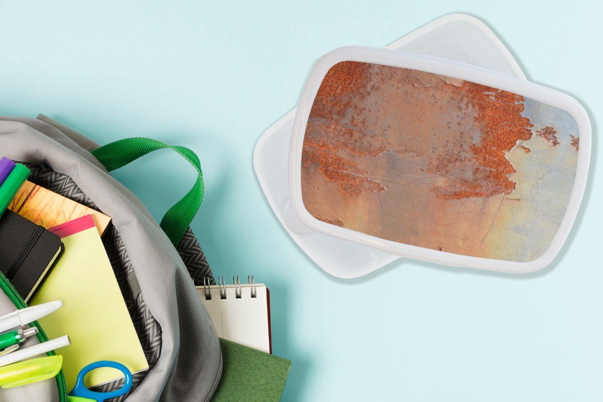 Lunchbox Rosa, Kunststoff, für Jungs Rost und Brotdose, - und Brotbox (2-tlg), für Kinder MuchoWow - Mädchen Erwachsene, Gelb weiß