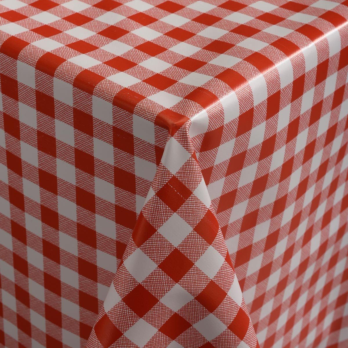 DéVa Tischdecke Wachstuchtischdecke "kariert rot" in 1,4m Br. Tischdecke PV günstig online kaufen