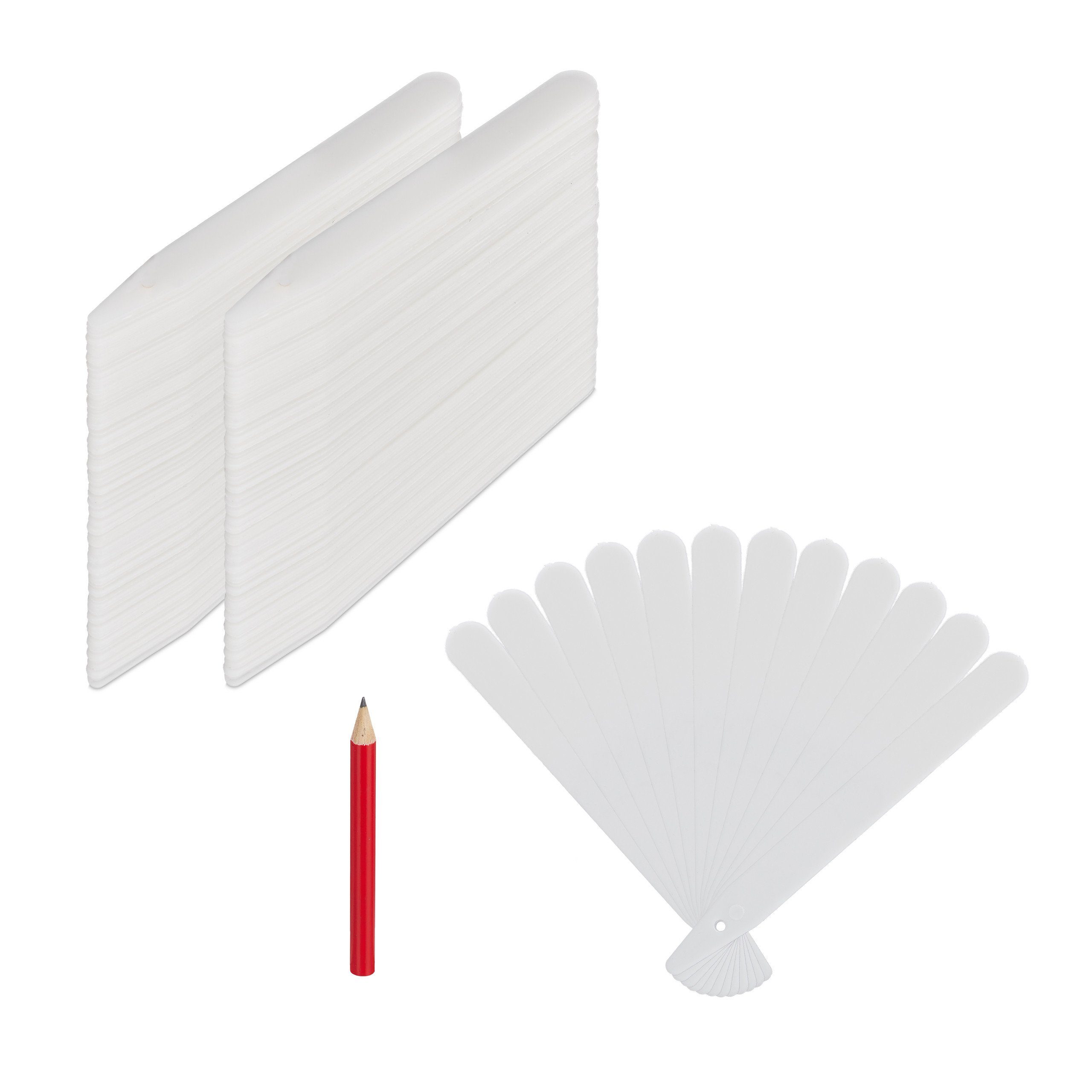 relaxdays Etikettenpapier Stecketiketten 300er Set aus Kunststoff