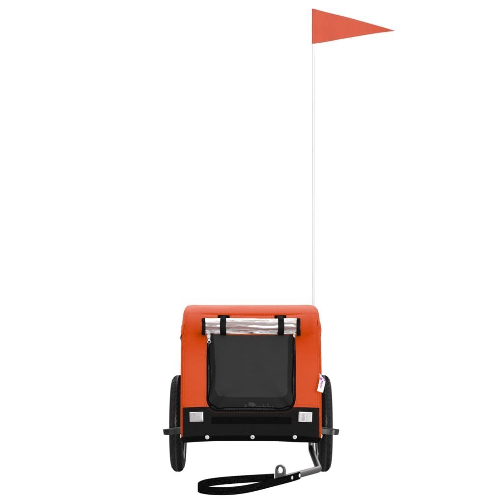 vidaXL Bicycle Dog Trailer 30 kg Bicycle Trailer for Dogs Orange and Black Oxford Fabric Iron