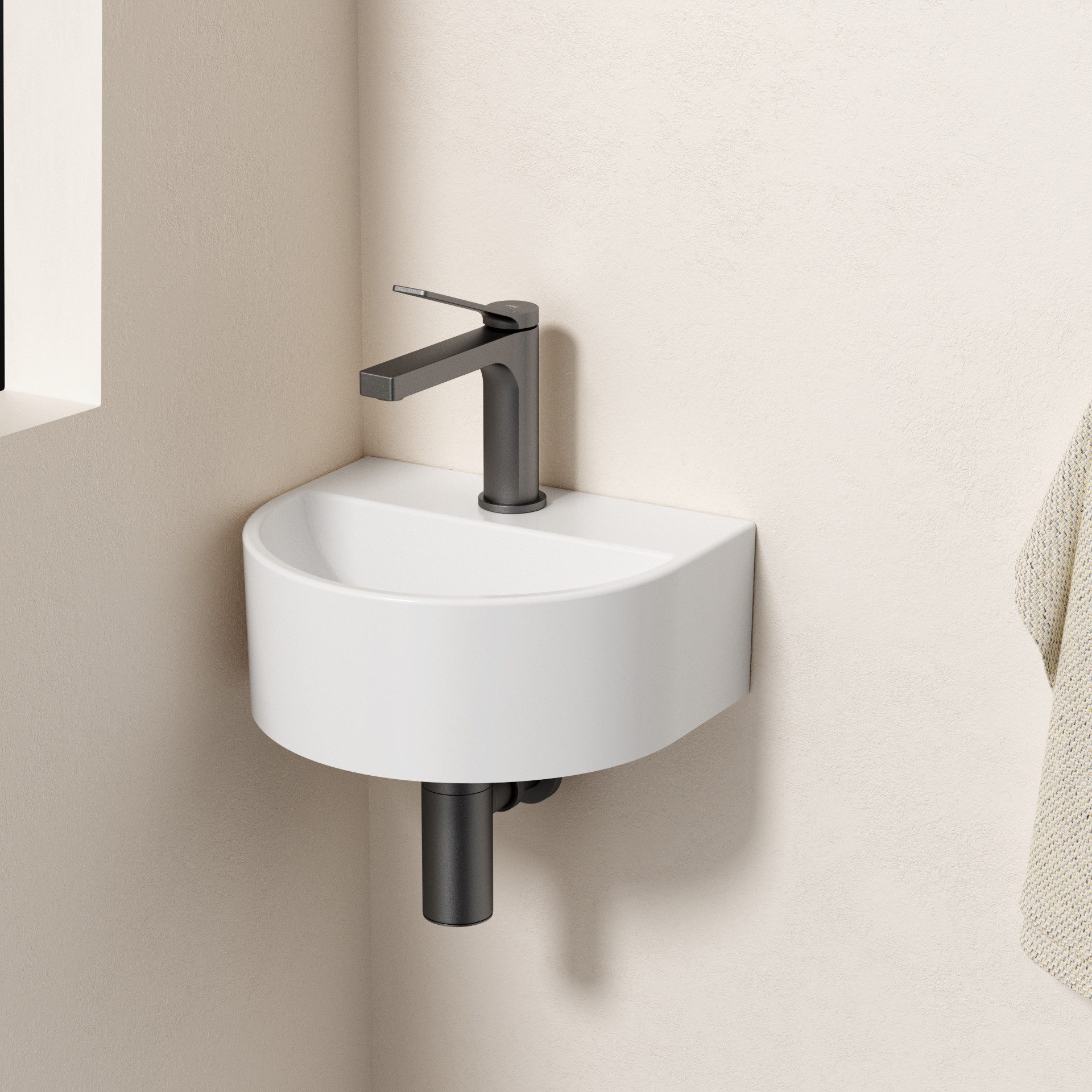EMKE Aufsatzwaschbecken Hängewaschbecken Oval,extra klein Platzsparendes, günstig online kaufen