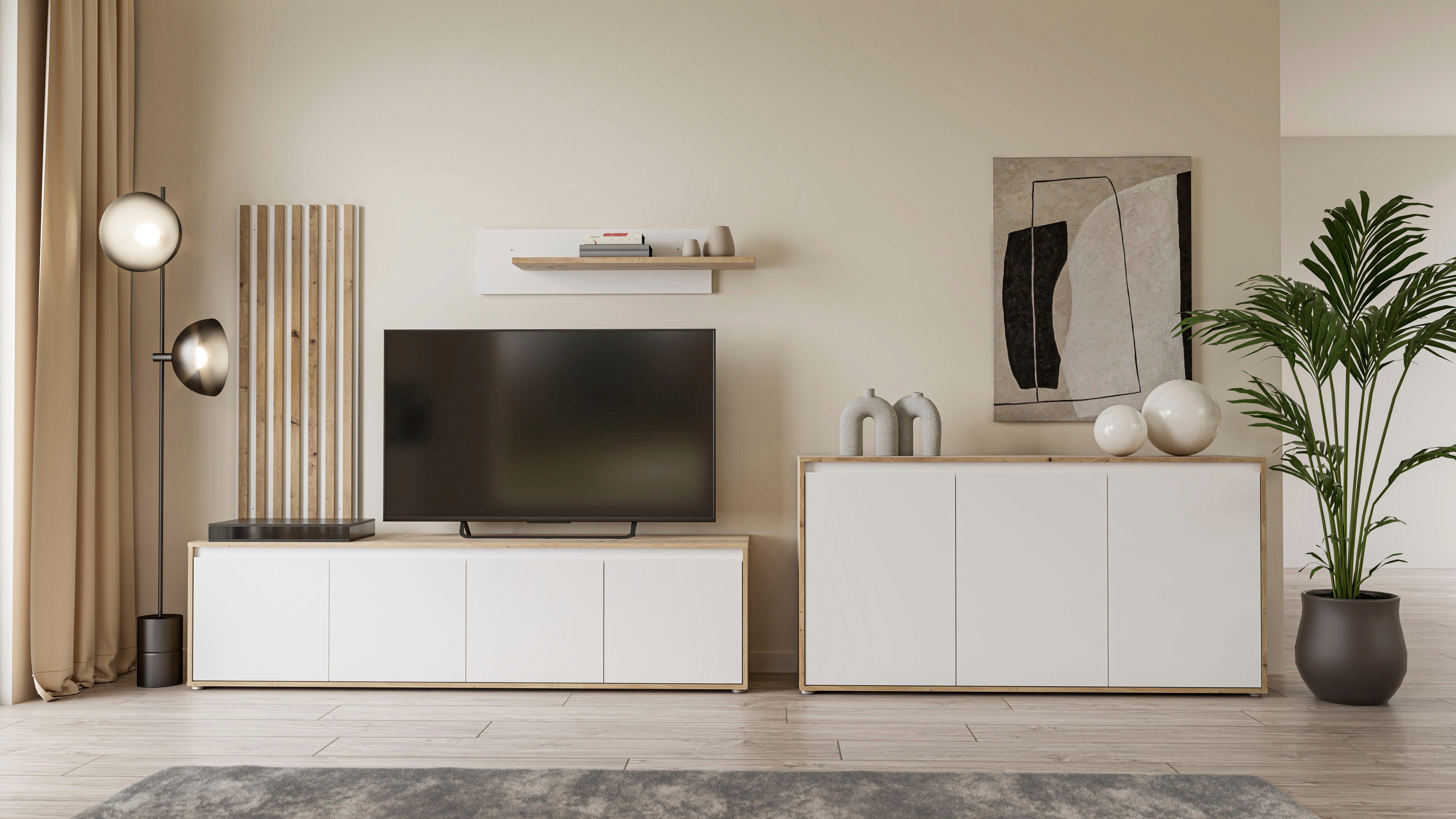 FORTE Wandregal Wandpaneel, Wandverkleidung, Innendekoration, Höhe 120cm, e günstig online kaufen