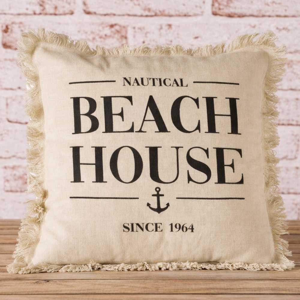 AltoBelli Dekokissen AltoBelli Kissen BEACH HOUSE Beige mit Füllung 45x45 cm