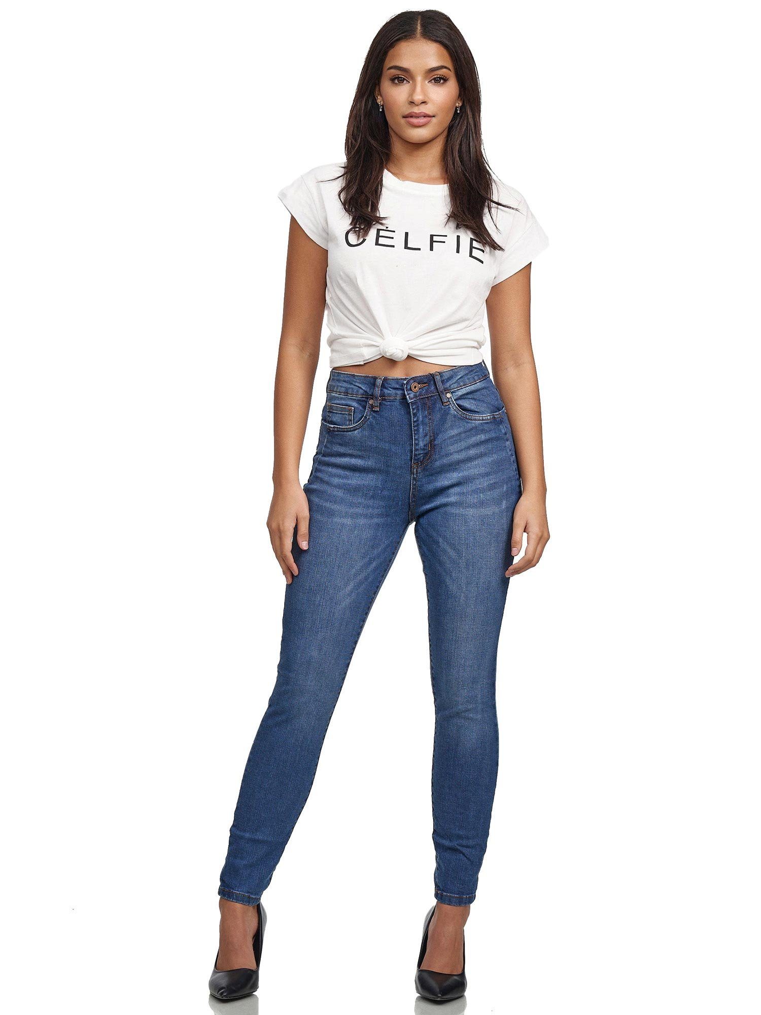 Tazzio High-waist-Jeans F107 Damen Skinny Fit Jeanshose günstig online kaufen