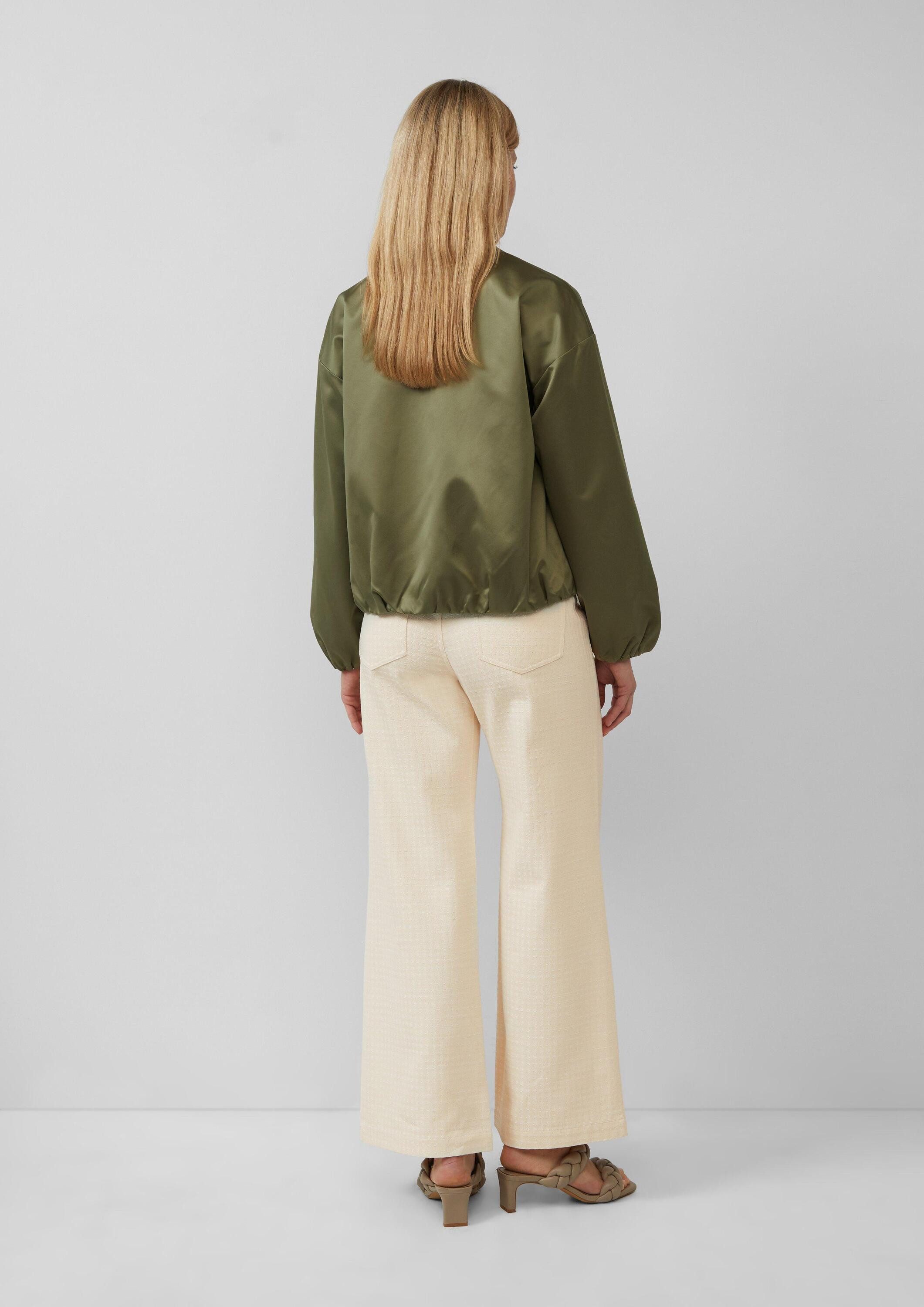 s.Oliver Funktionsjacke Outdoor-Jacke Satinierter Oversize-Blouson mit elastischem Saum